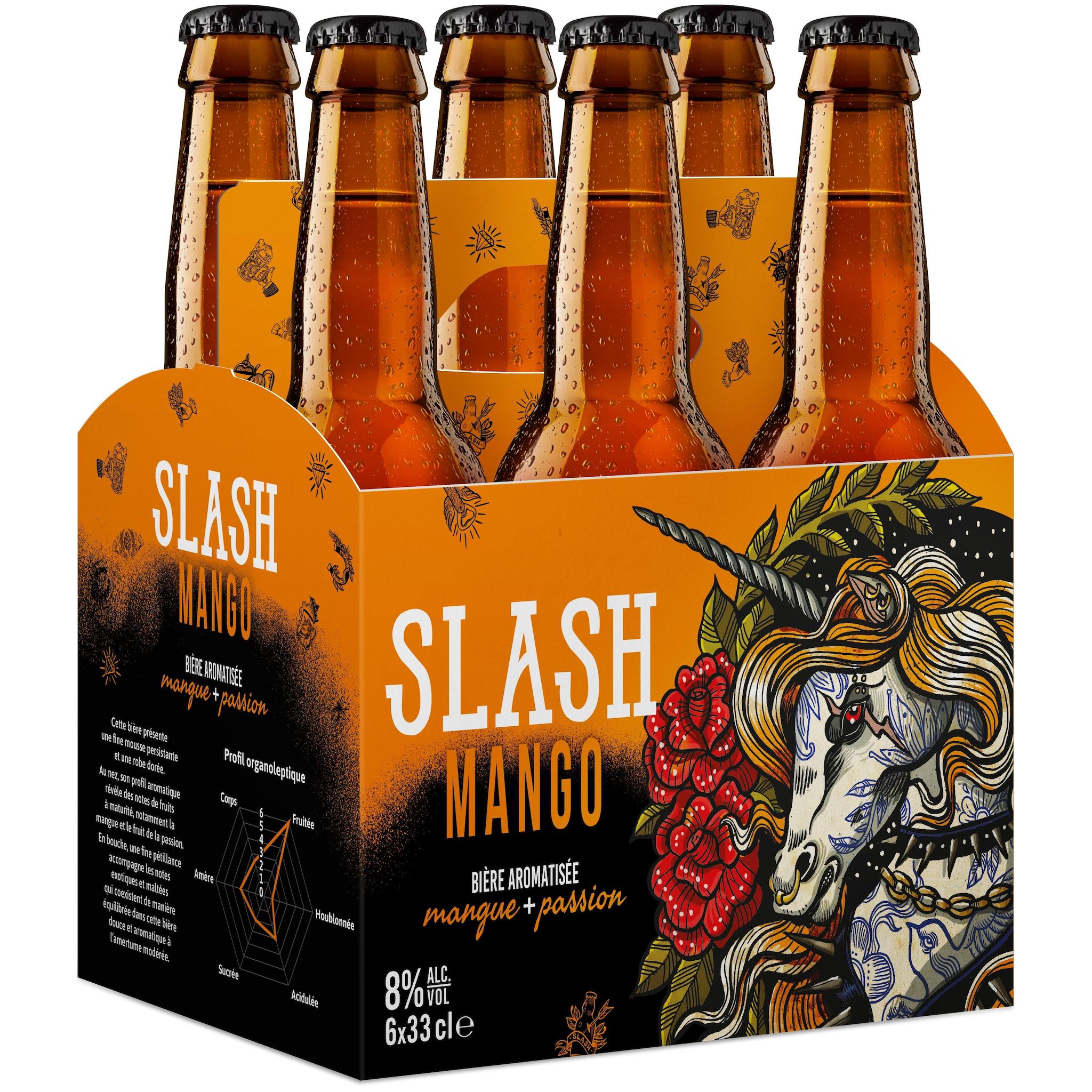 SLASH Bière aromatisée mangue 8% pack 6x33cl