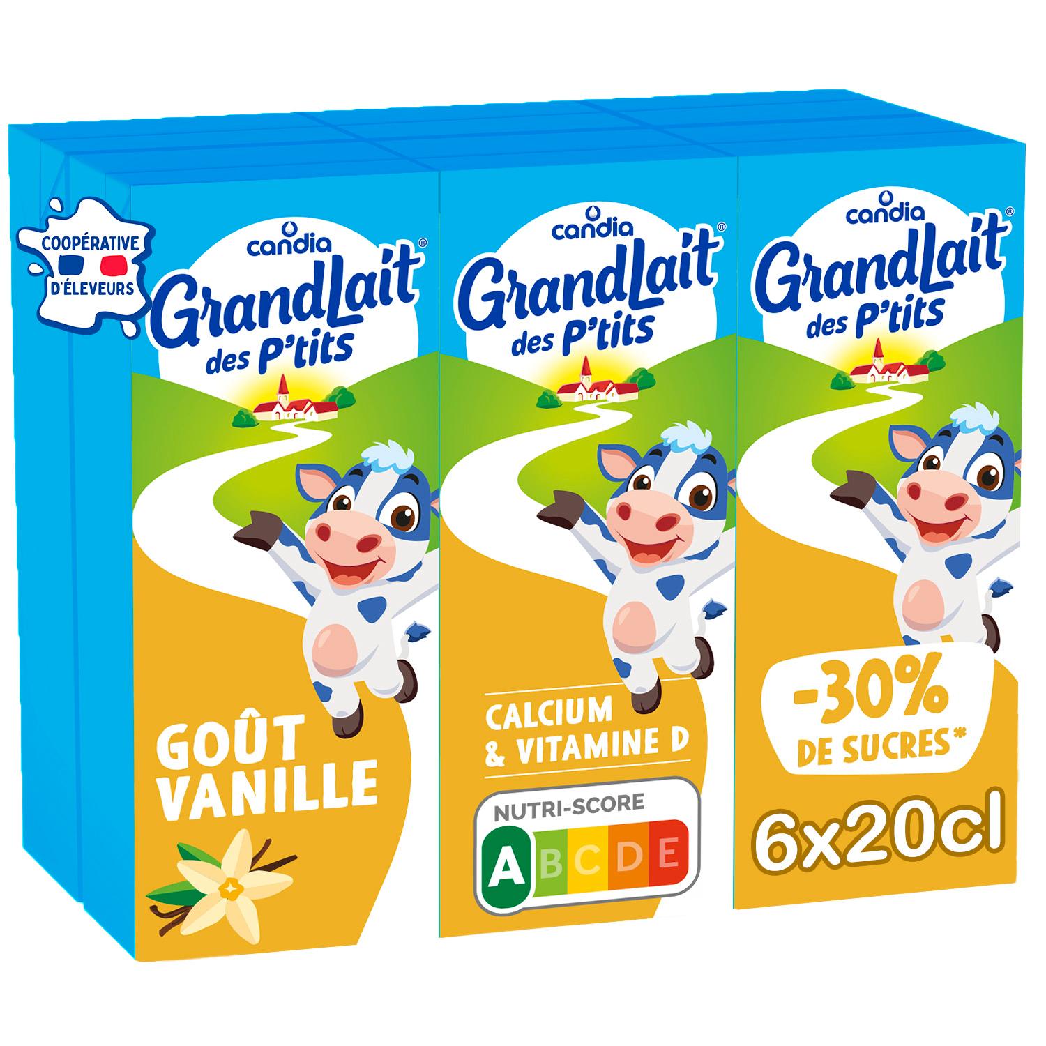 GRANDLAIT des p'tits Lait goût vanille 6x20cl