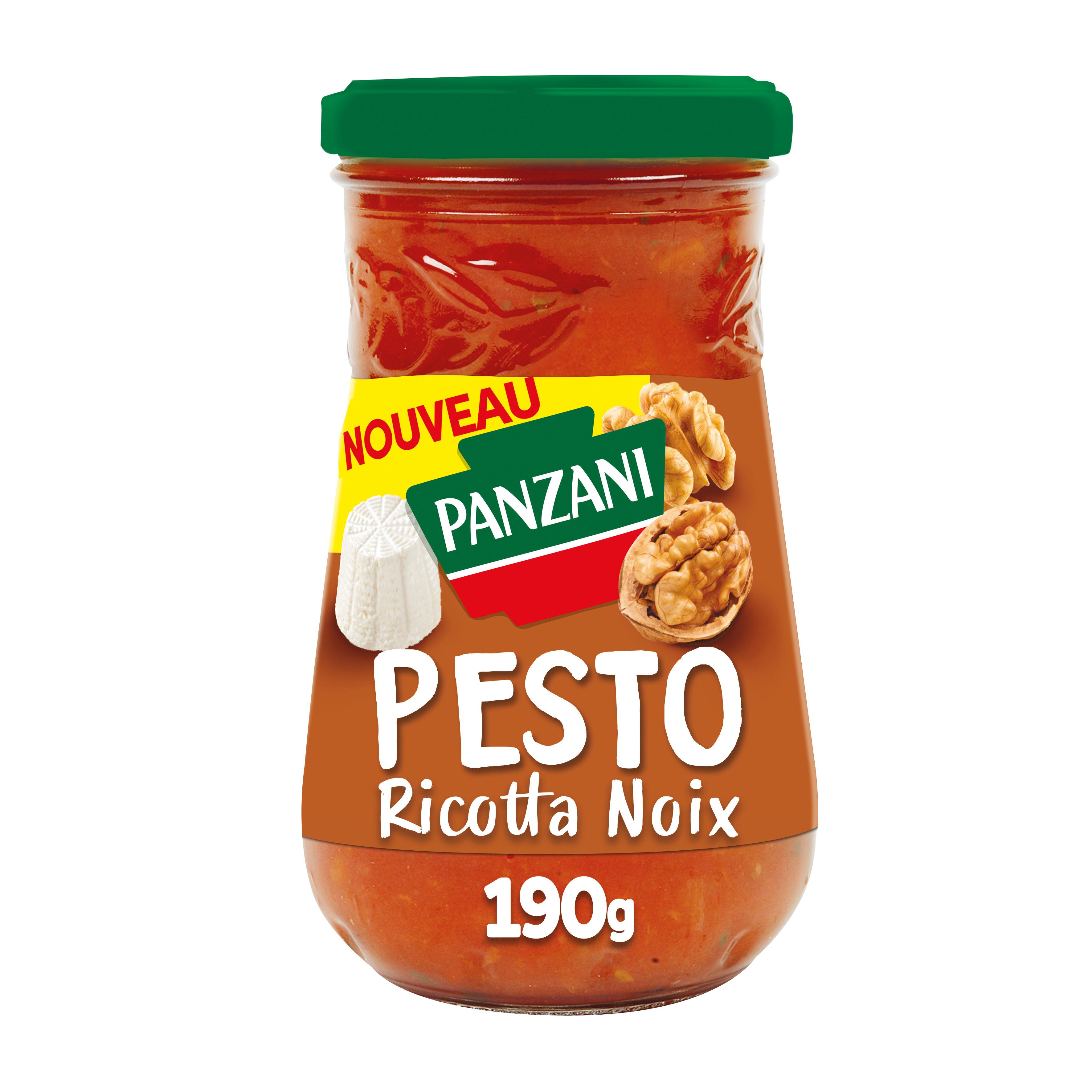 PANZANI Pesto à la ricotta et aux noix recette cuisinée en Italie bocal 190g
