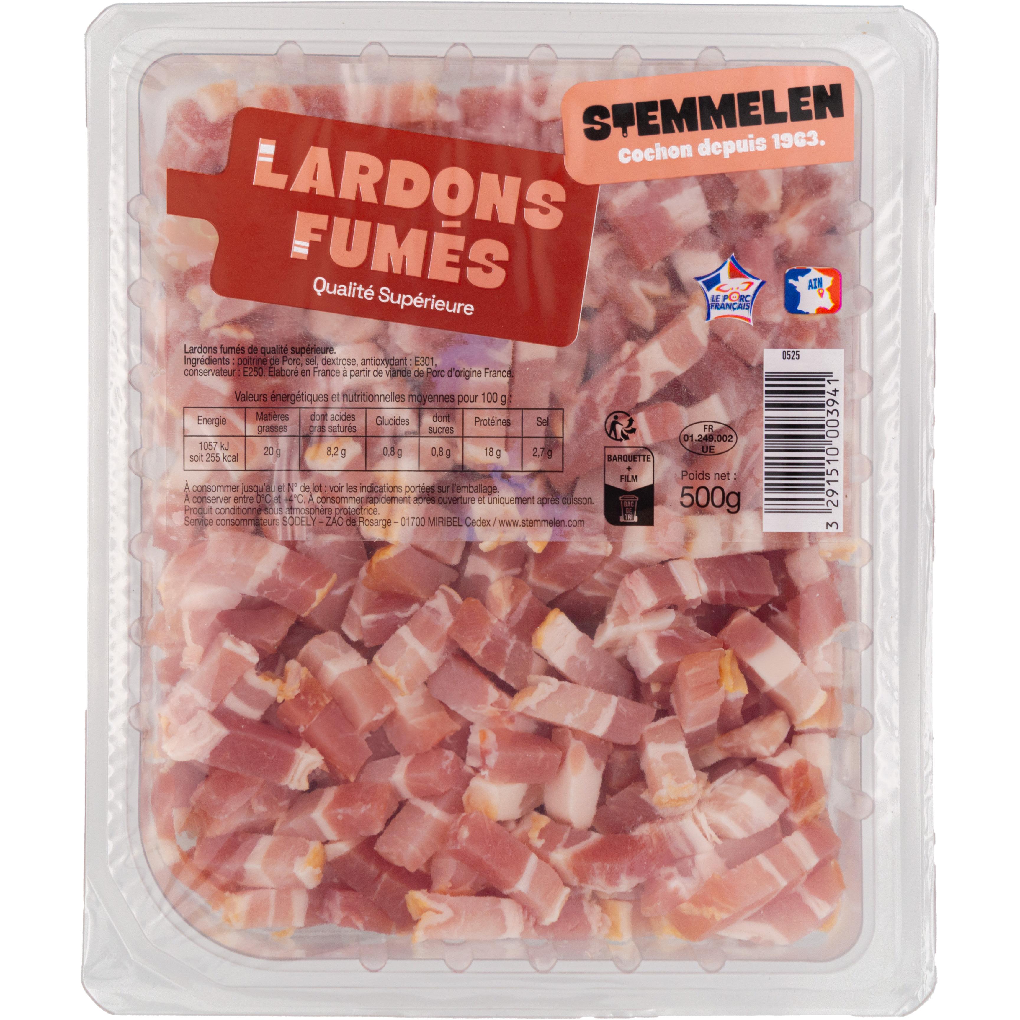 STEMMELEN Lardons fumés qualité supérieure 500g