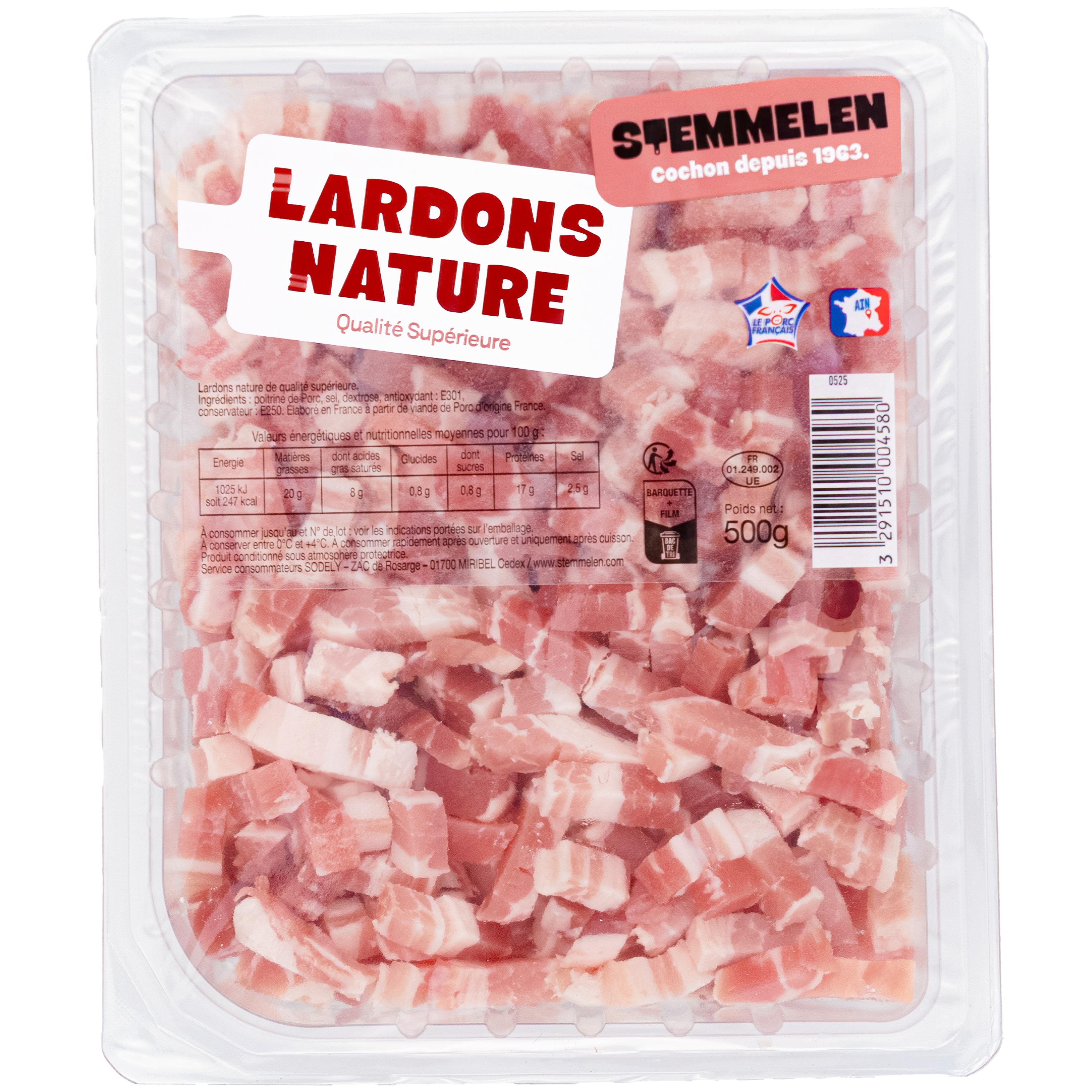 STEMMELEN Lardons nature qualité supérieure 500g