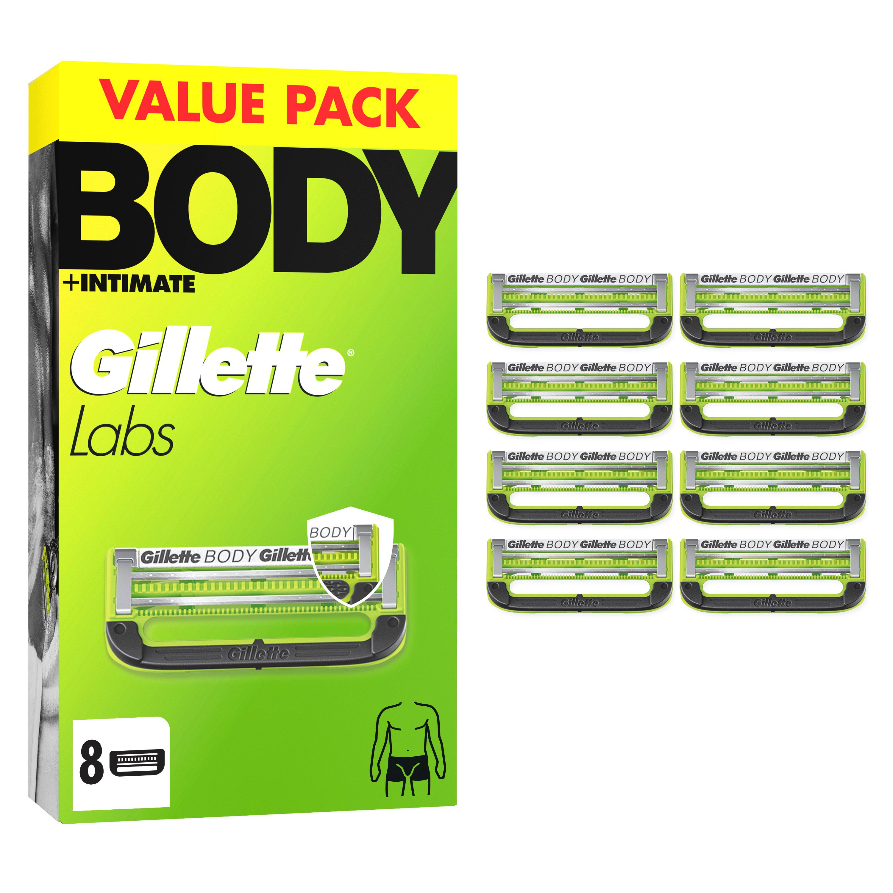 GILLETTE Labs Recharges de lames pour rasage corpore 8 lames