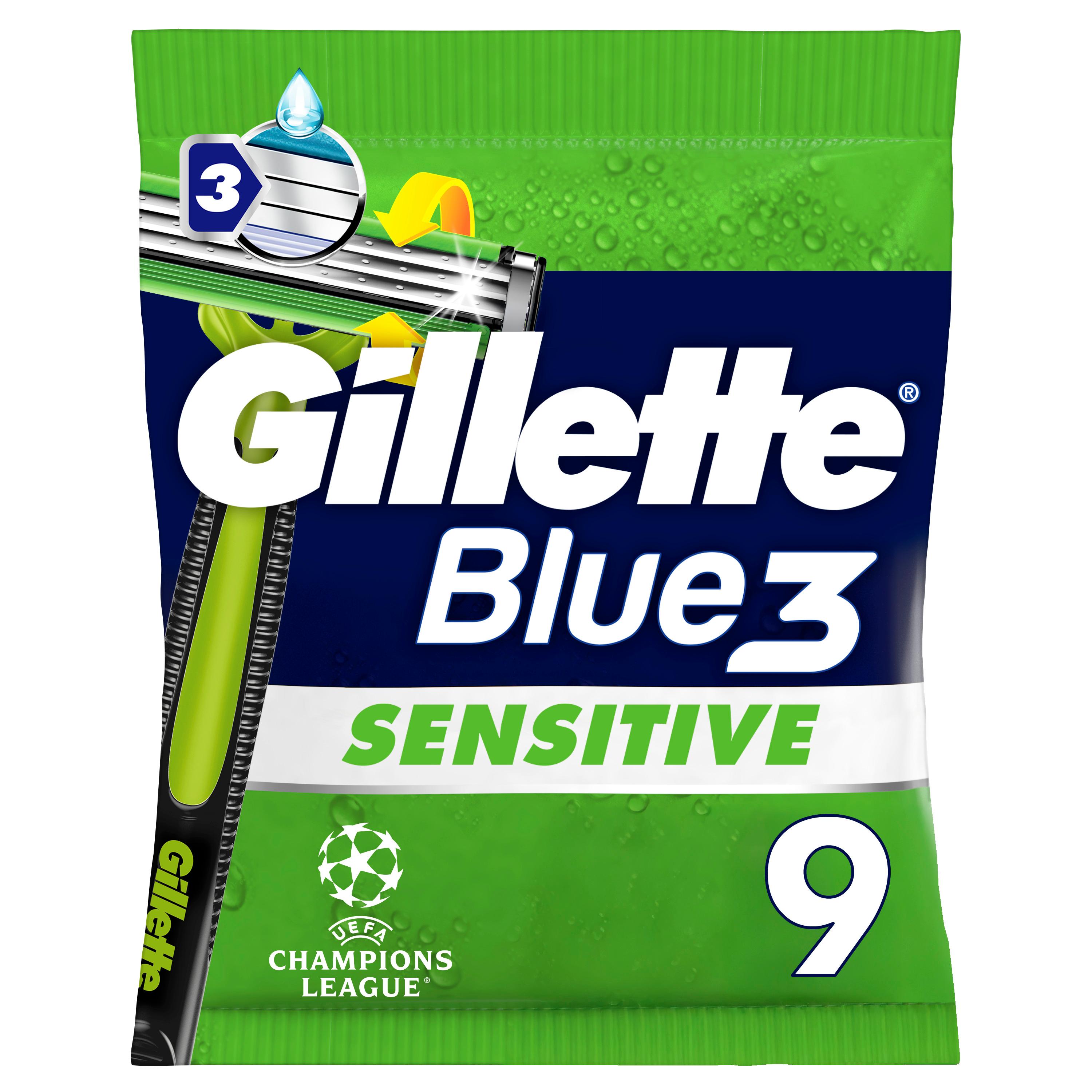 GILLETTE Blue 3 Rasoirs jetables sensitive 9 rasoirs