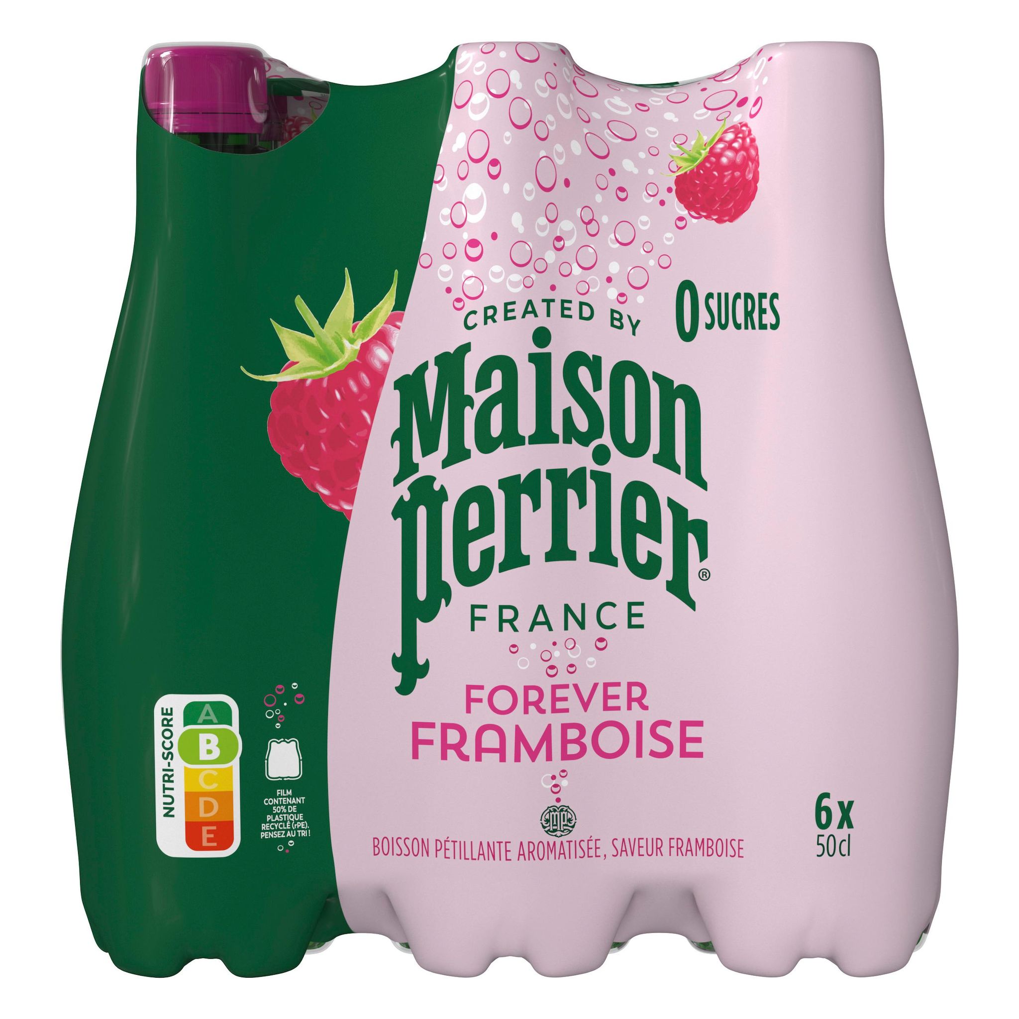 MAISON PERRIER Forever Boisson gazeuse aromatisée framboise bouteilles 6x50cl