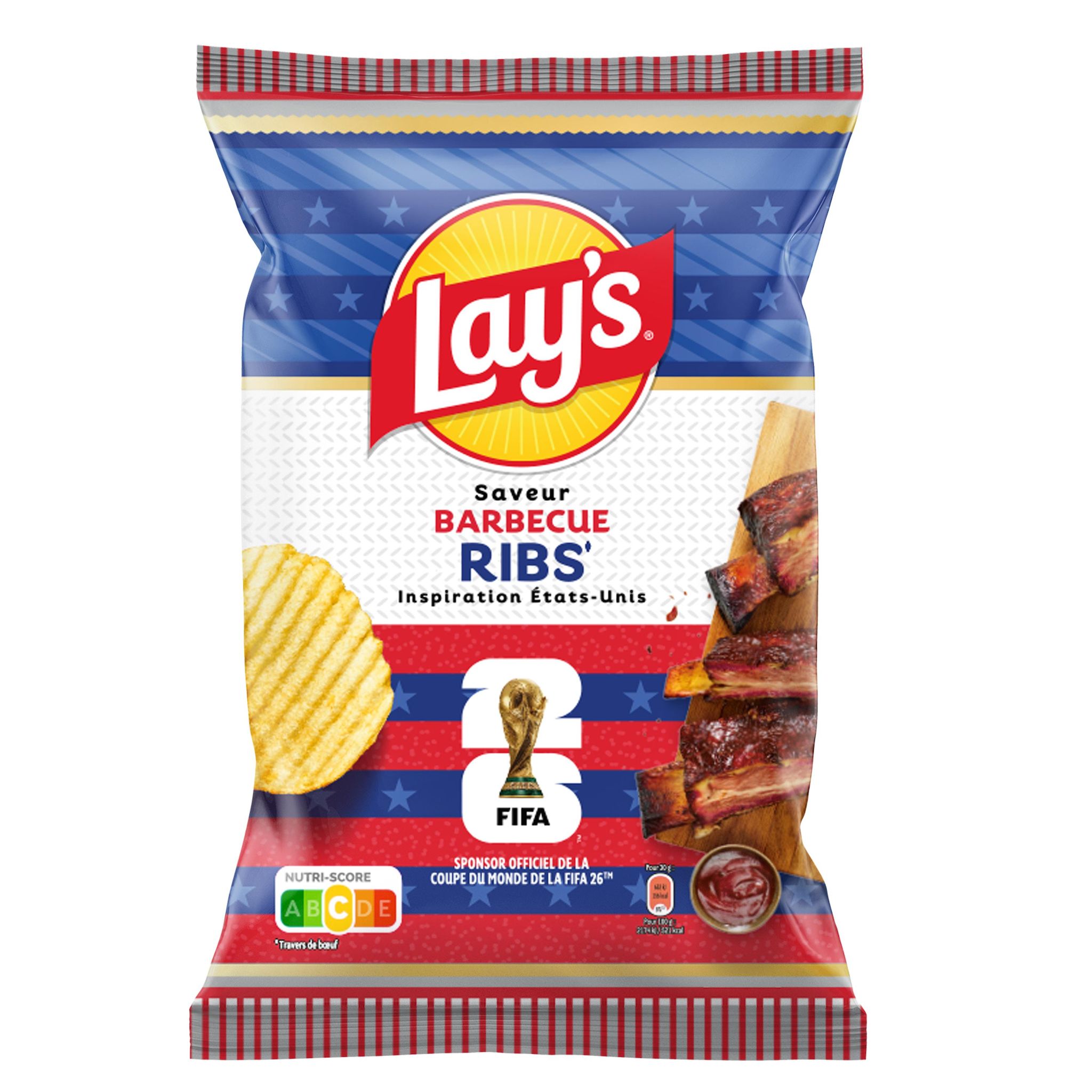 LAY'S Chips ondulées saveur barbecue rib's 120g