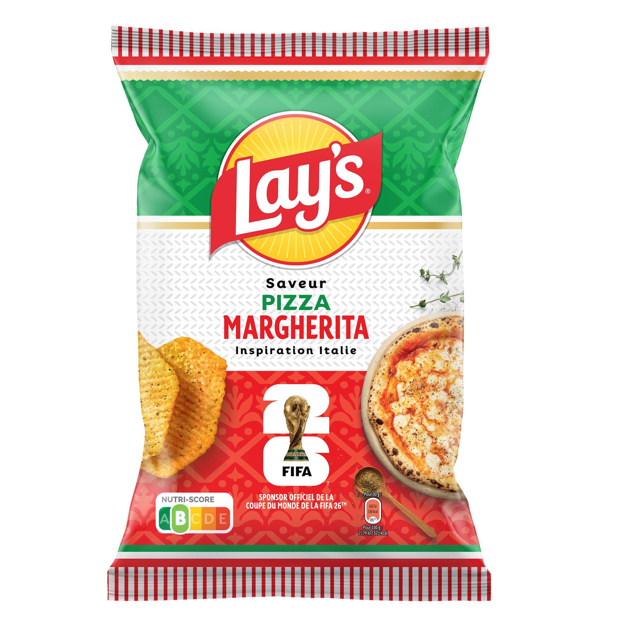 LAY'S Chips ondulées saveur pizza margherita 120g