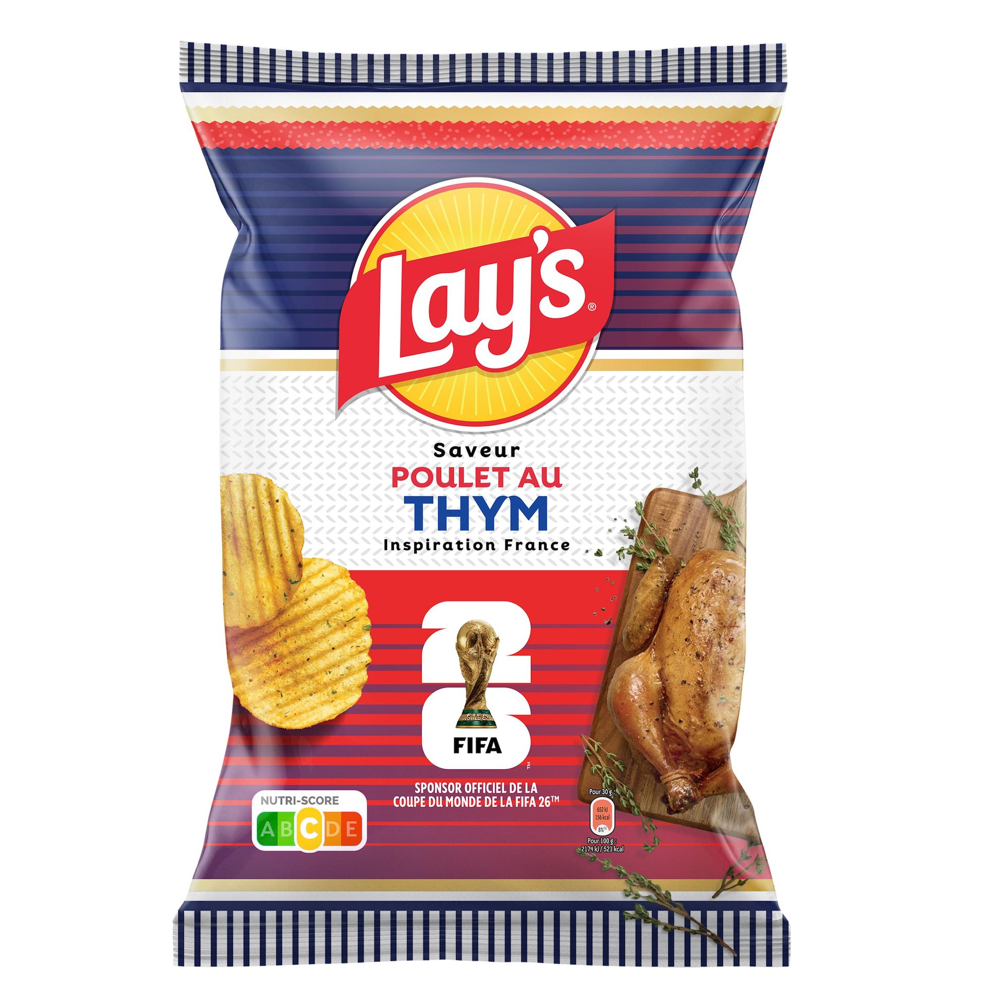 LAY'S Chips ondulées saveur poulet au thym 120g