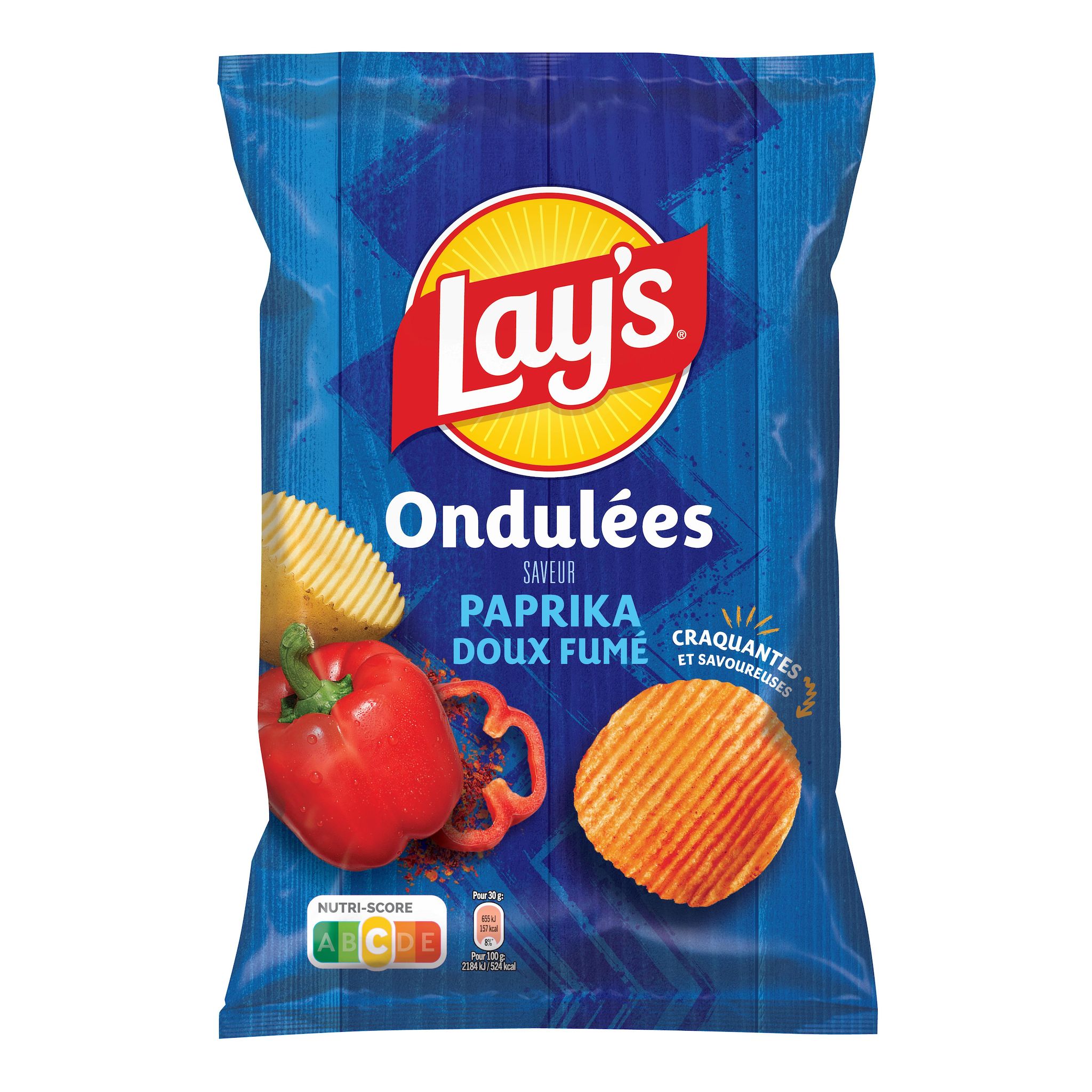 LAY'S Chips ondulées saveur paprika doux fumé 120g