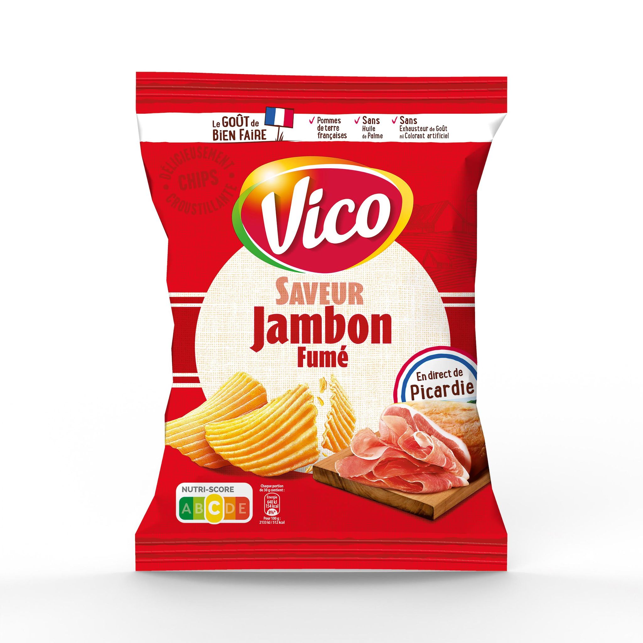 VICO Chips ondulées saveur jambon fumé 120g