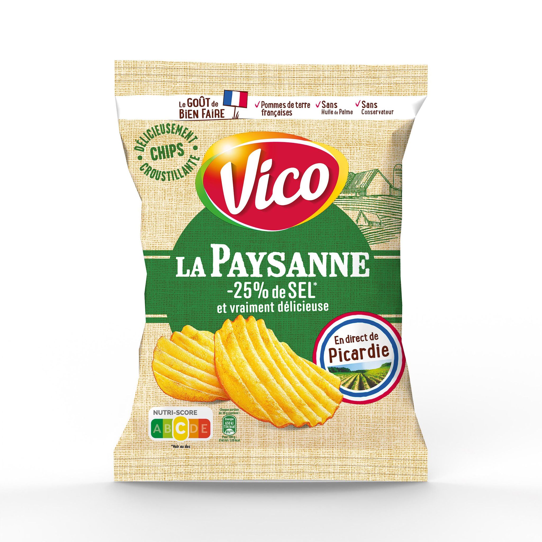 VICO La Paysanne chips ondulées -25% de sel 120g