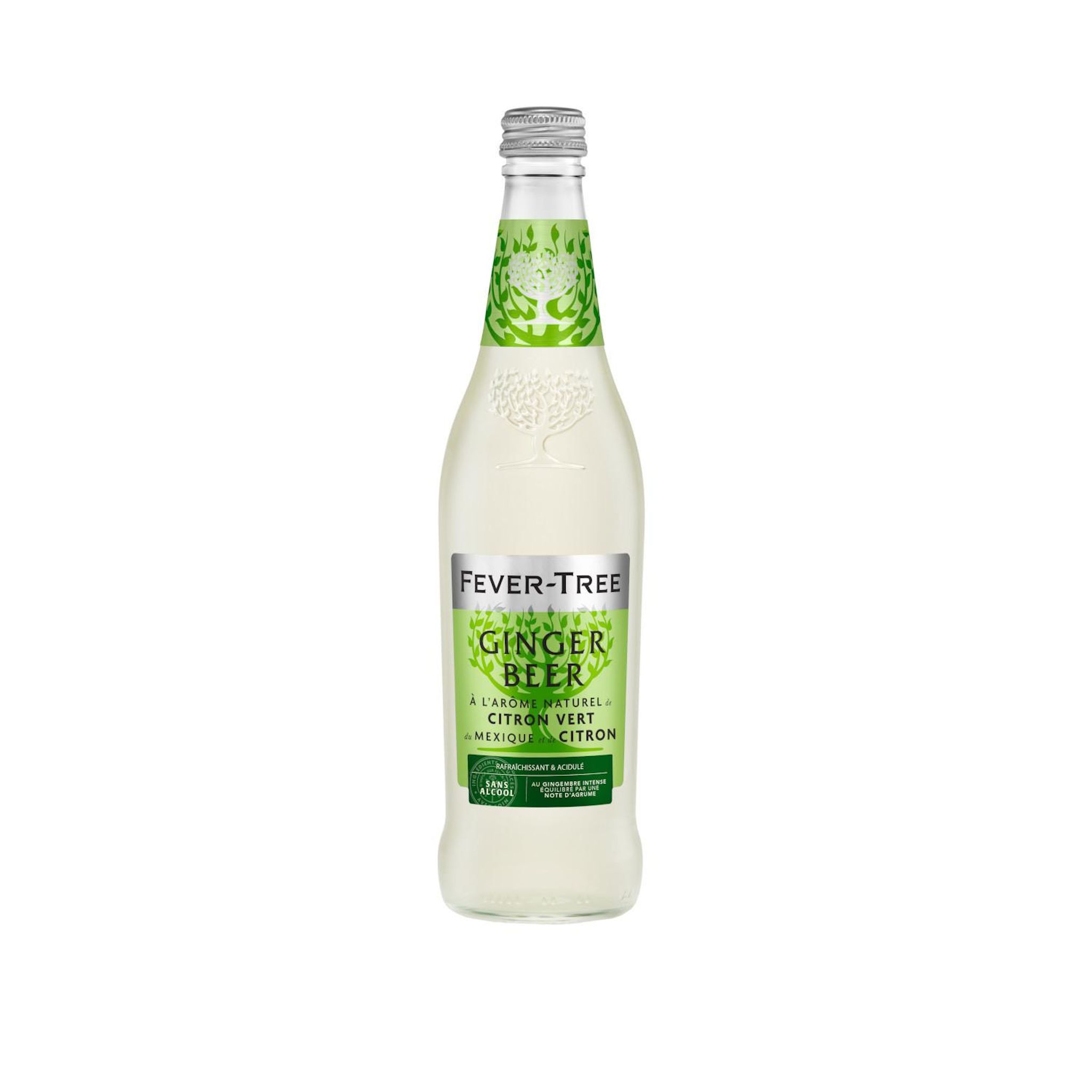 FEVER TREE Boisson gazeuse au gingembre et citron vert bouteille verre 50cl