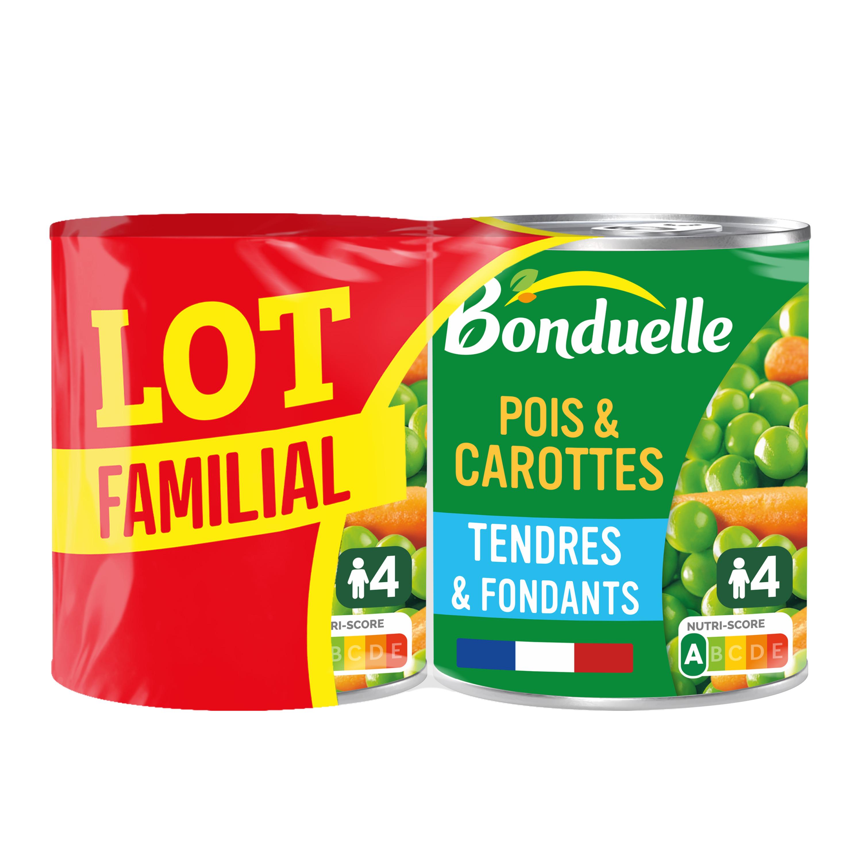 BONDUELLE Petits pois carottes tendres et fondants 2x530g