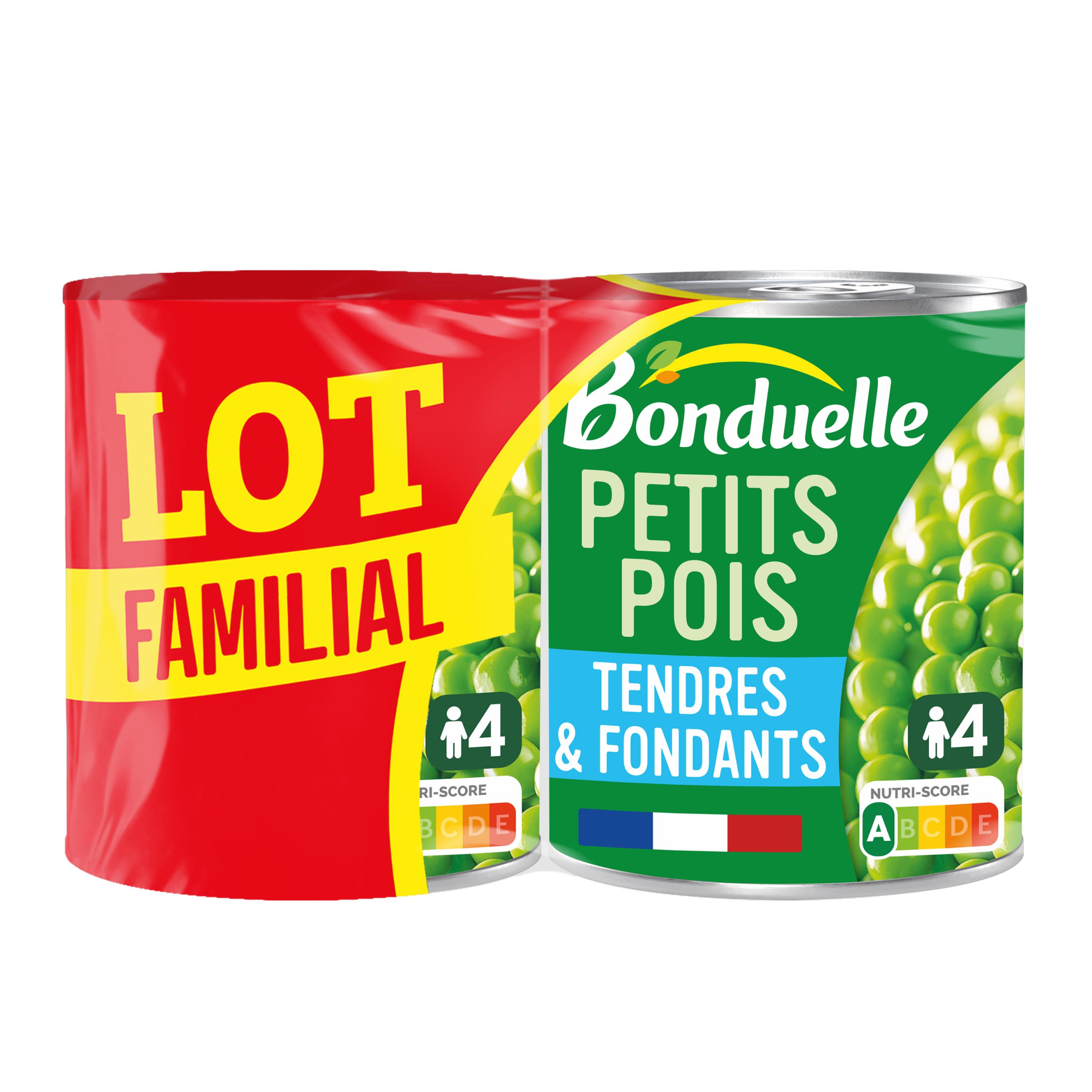 BONDUELLE Petits pois tendres & fondants cultivés en France 2x530g