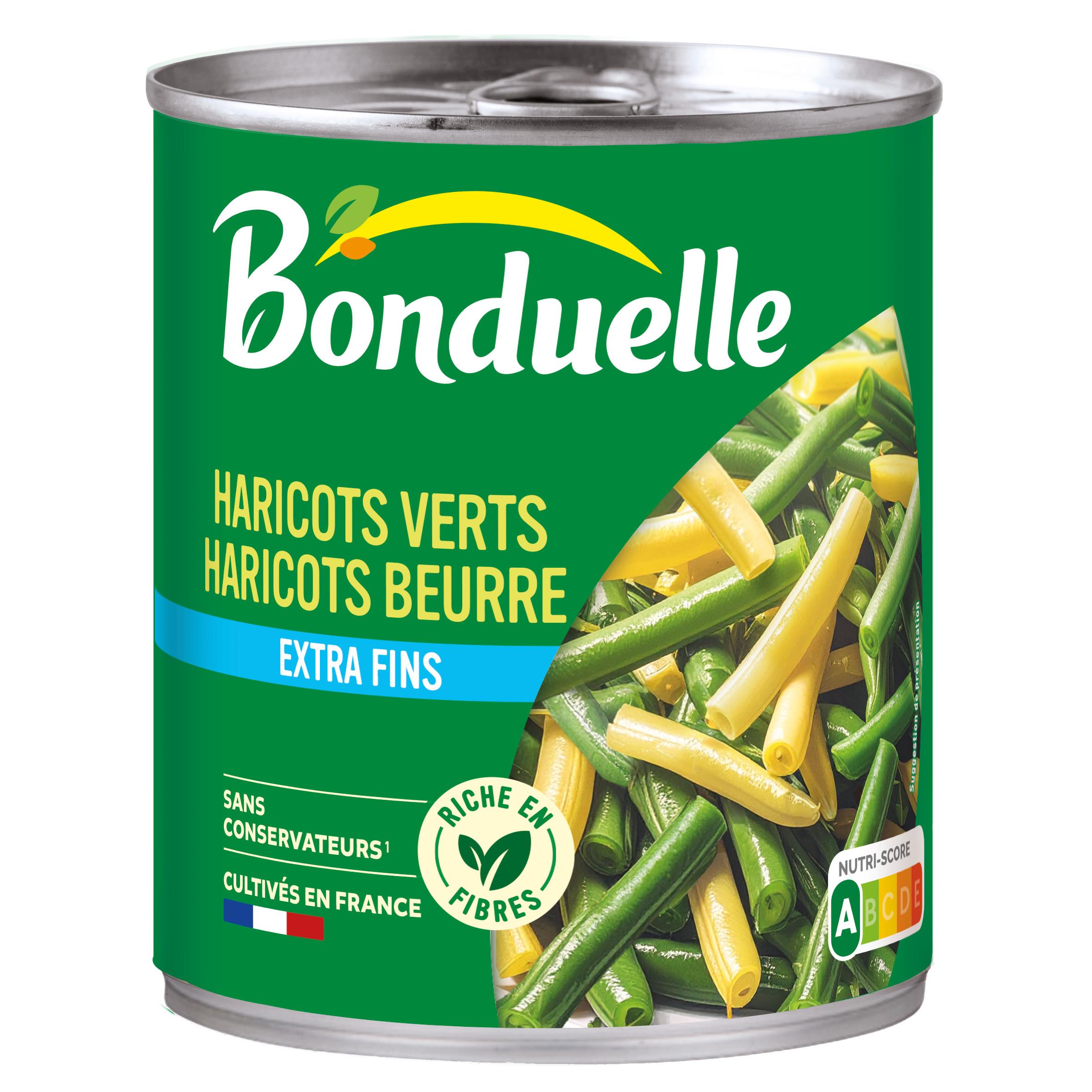 BONDUELLE Duo d'haricots verts et haricots beurre extra fins 455g