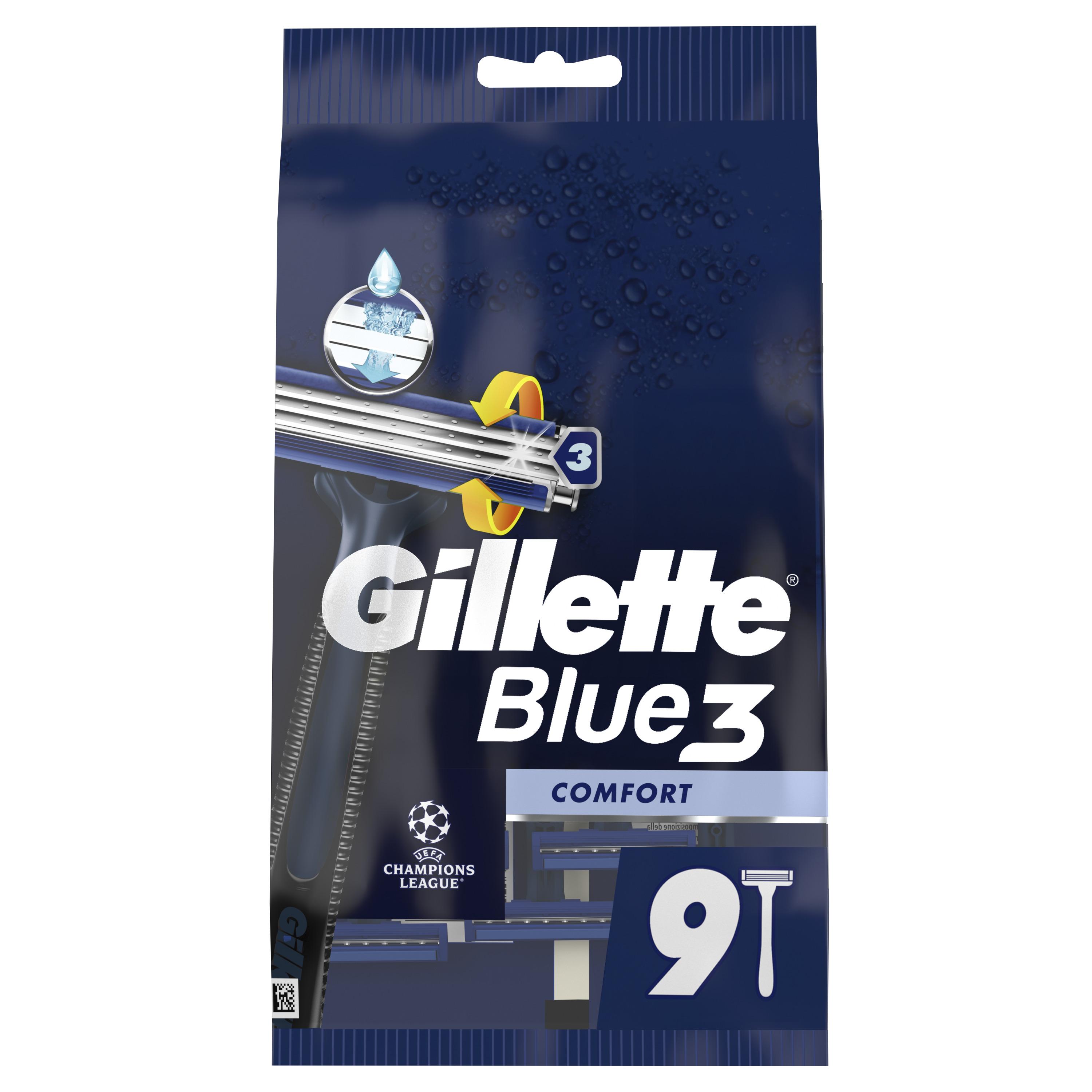 GILLETTE Blue 3 Rasoirs jetables comfort 9 rasoirs
