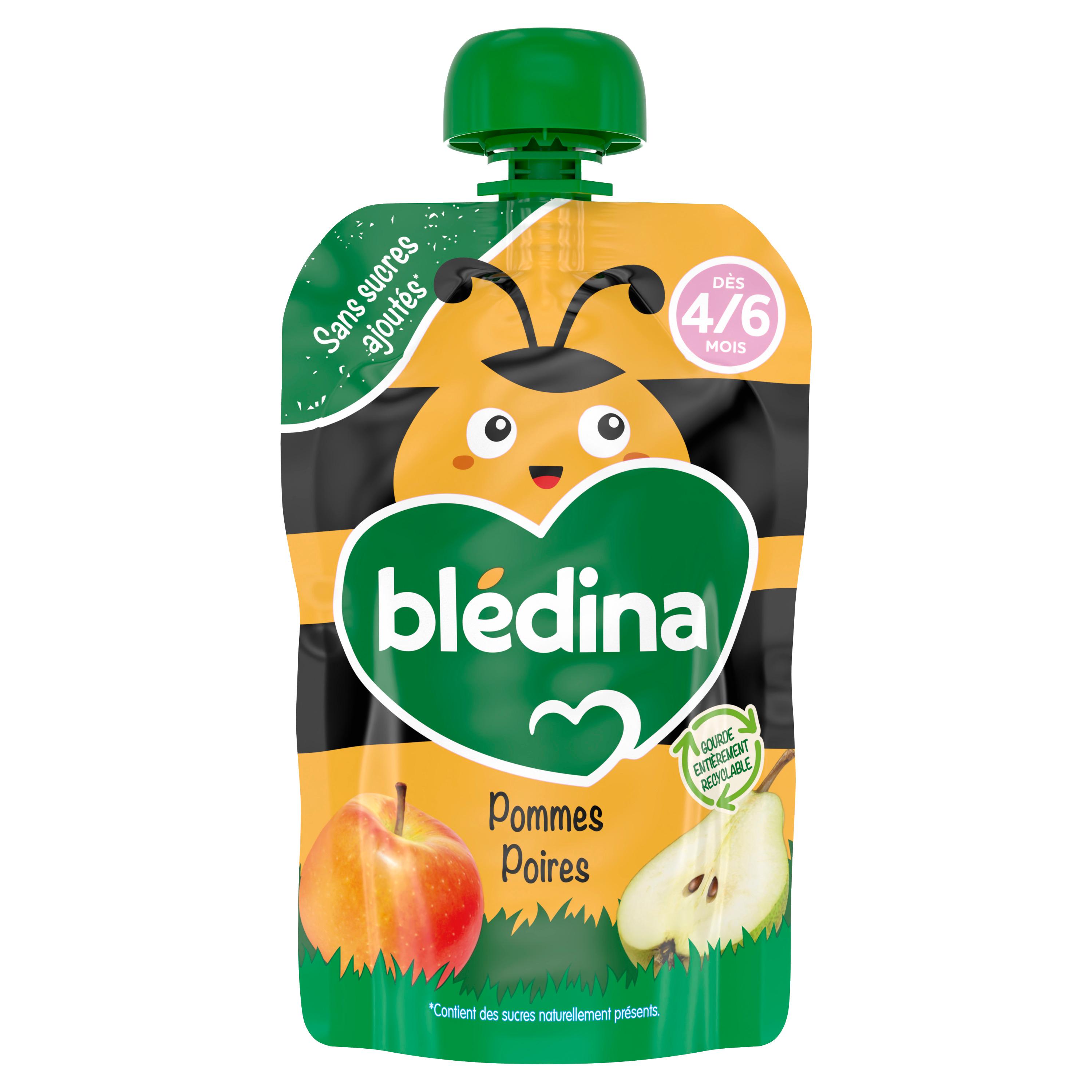 BLEDINA Gourde fruits pommes poires dès 4 mois 100g