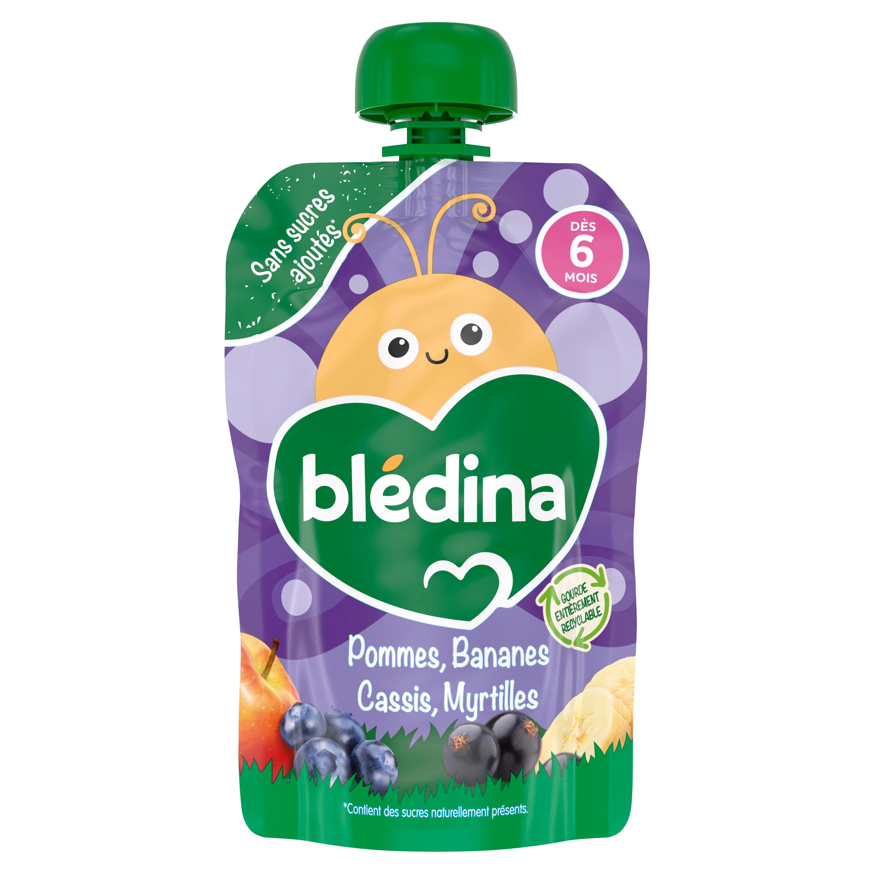 BLEDINA Gourde dessert pommes bananes cassis myrtilles dès 6 mois 100g