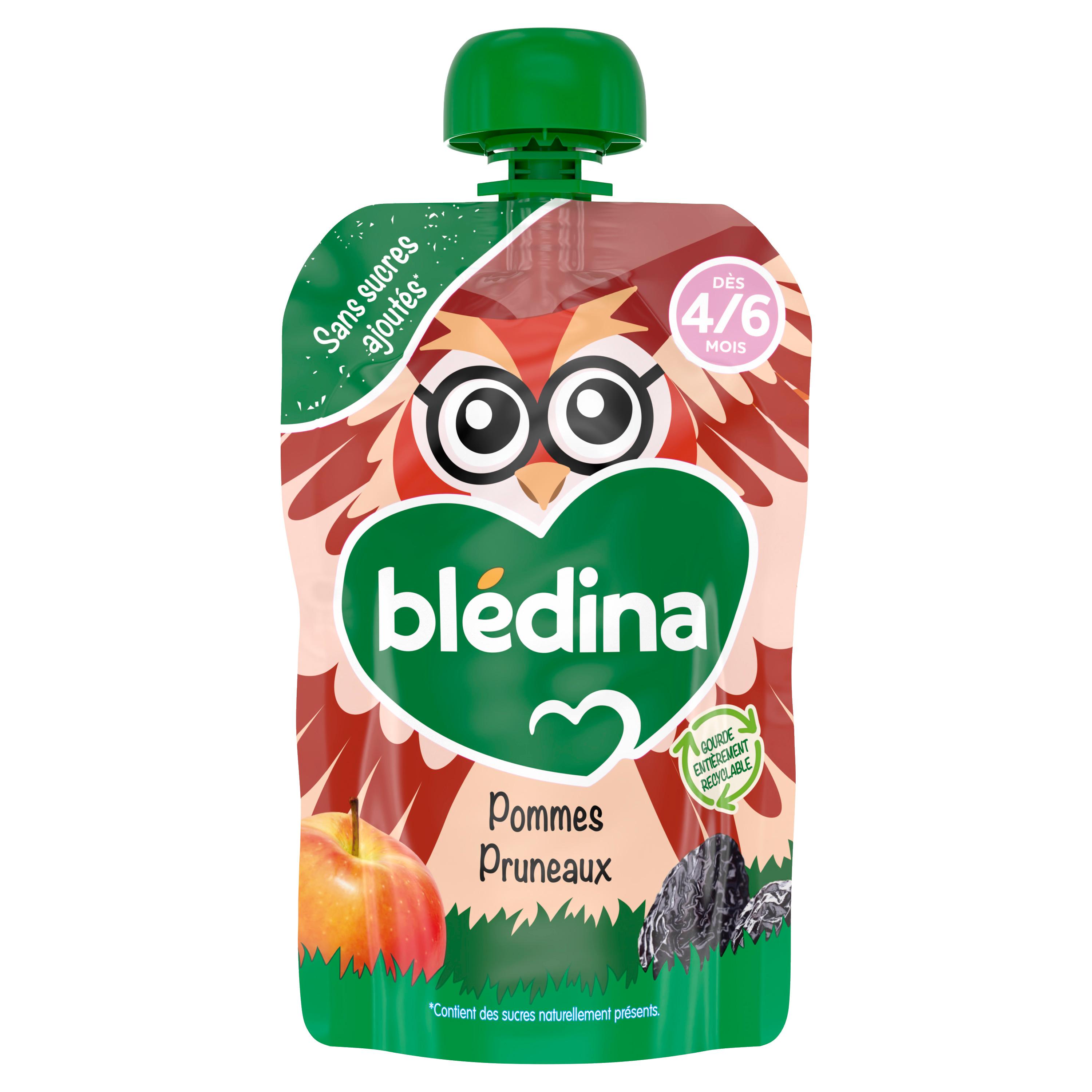 BLEDINA Gourdes fruits dessert pommes pruneaux dès 4 mois 100g