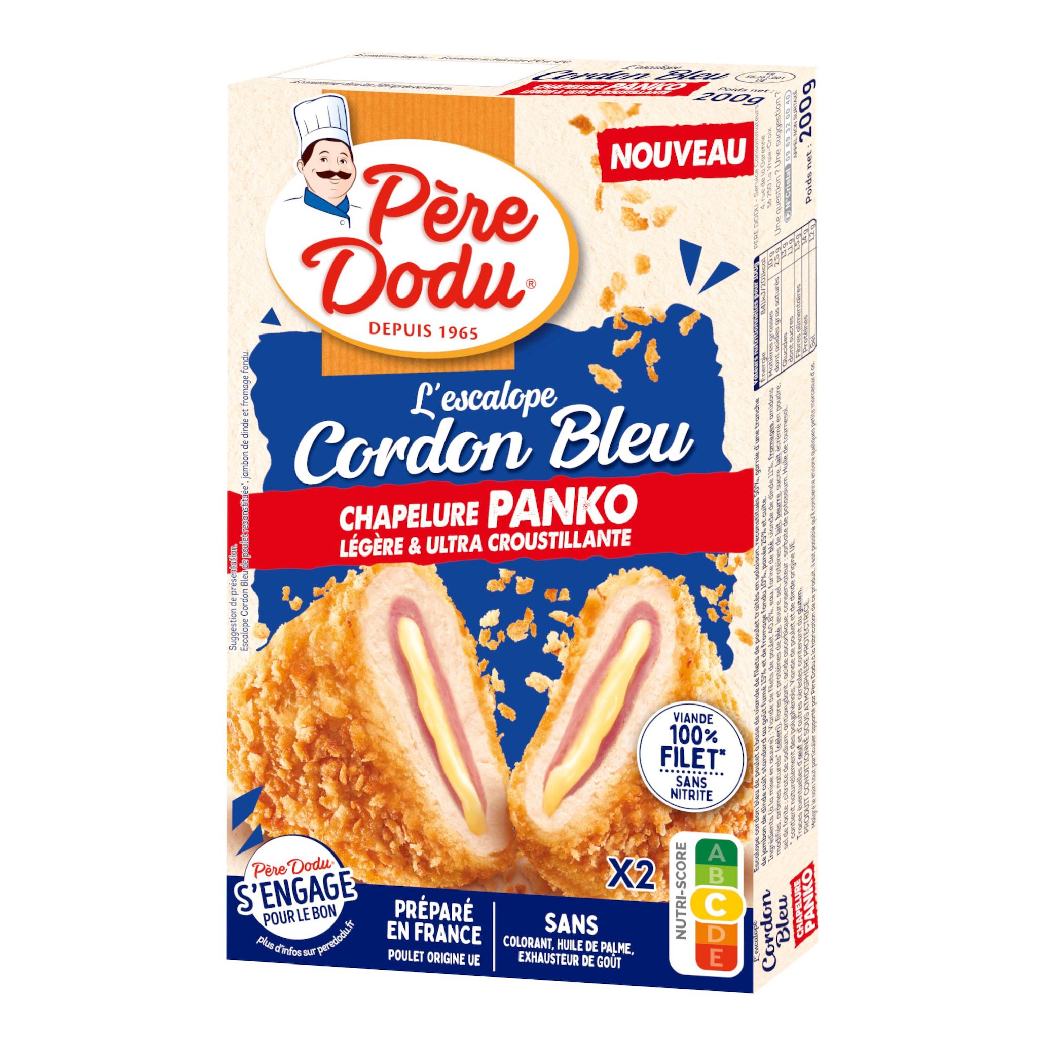 PERE DODU L'escalope cordon bleu chapelure panko 2 pièces 200g