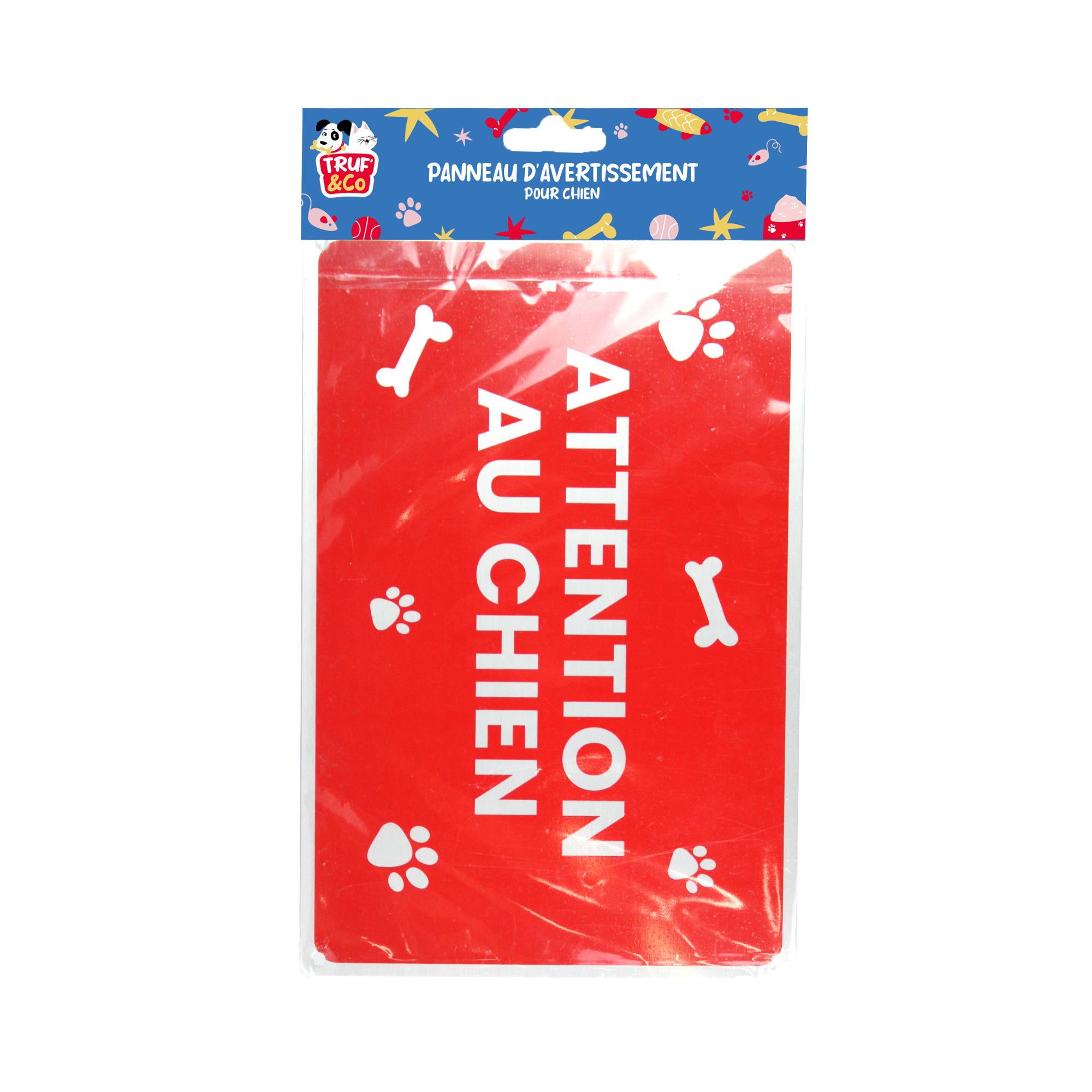 Voir la diapositive 2 : TRUF' & CO Panneau attention chien 30x20cm coloris aléatoire 1 pièce