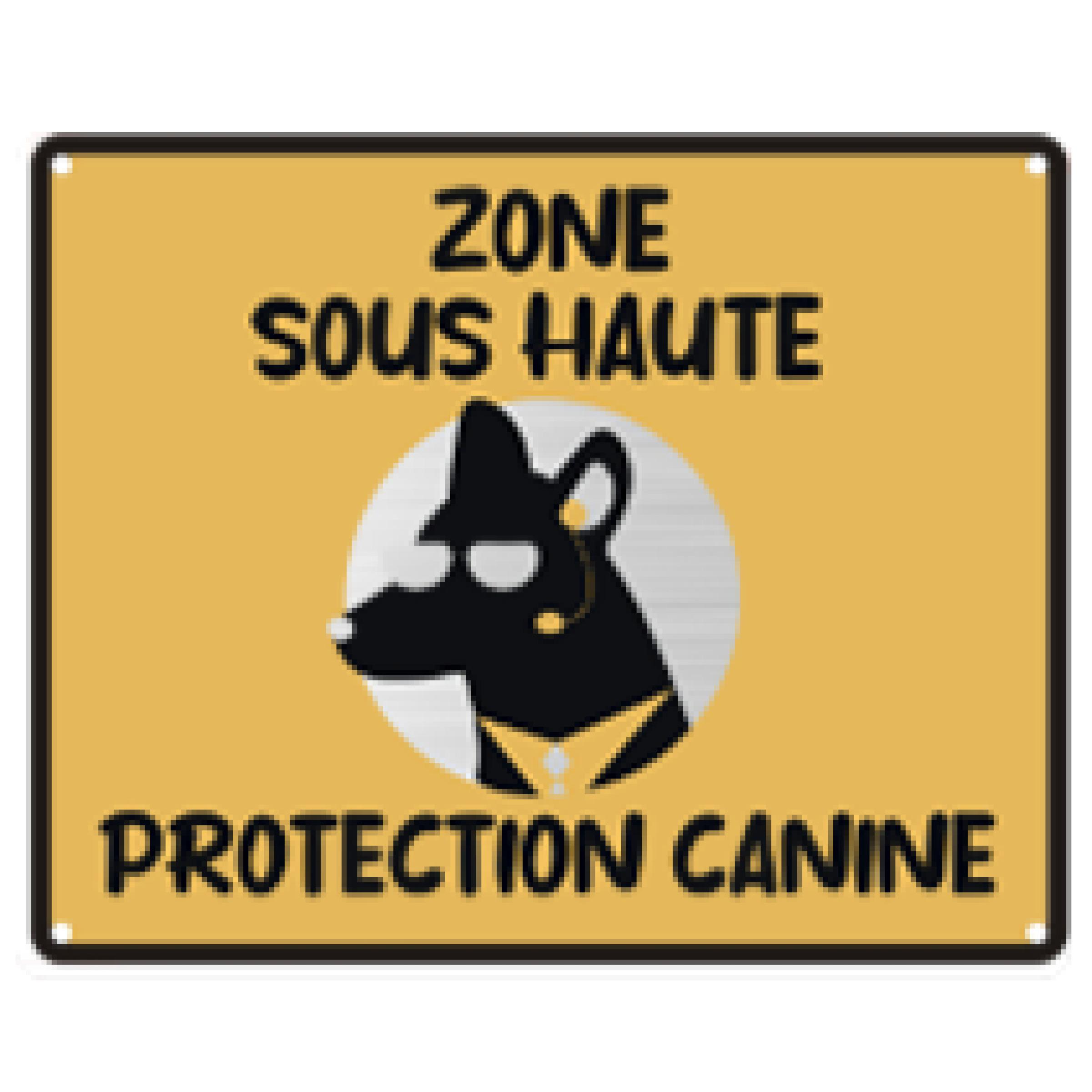 Voir la diapositive 2 : TRUF' & CO Panneau humour chien zone sous haute protection canine 25x20cm 1 pièce