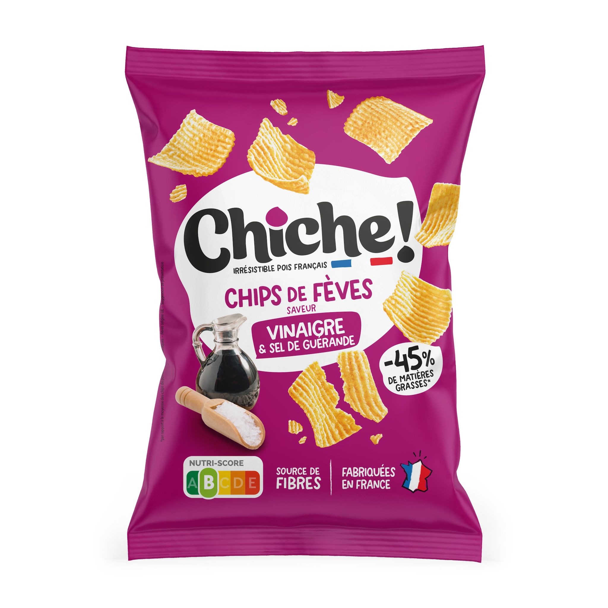 CHICHE! Chips de fèves saveur vinaigre et sel de Guérande 100g