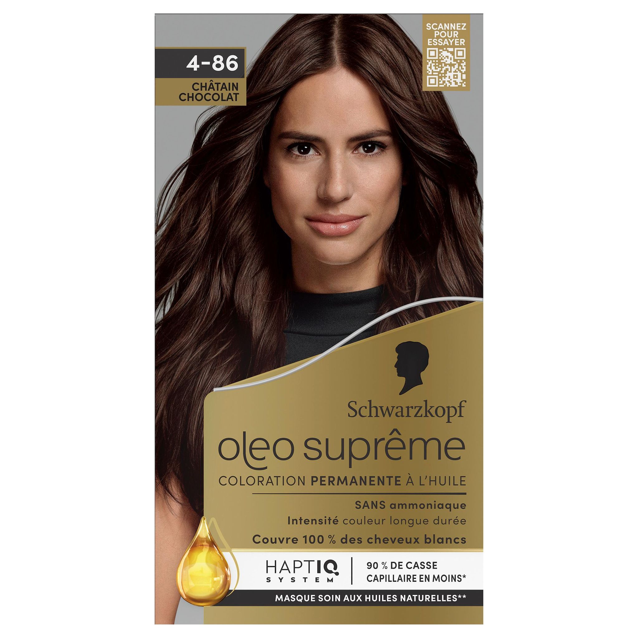 SCHWARZKOPF Oleo Suprême Coloration permanente à l'huile sans ammoniaque 4.86 châtain chocolat 1 kit