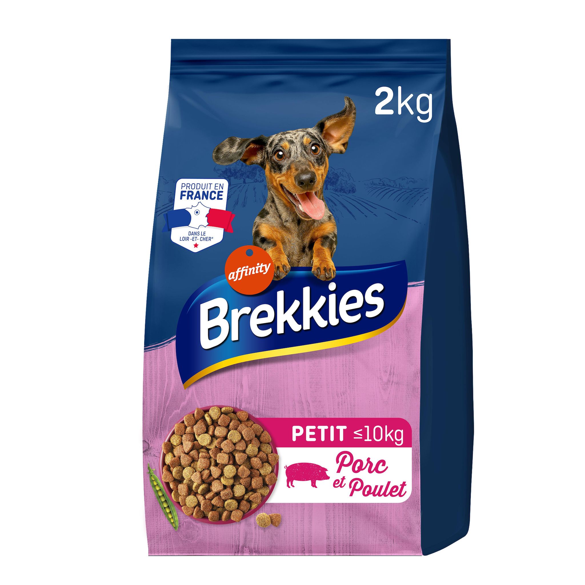 BREKKIES Croquettes porc poulet pour petit chien 2kg