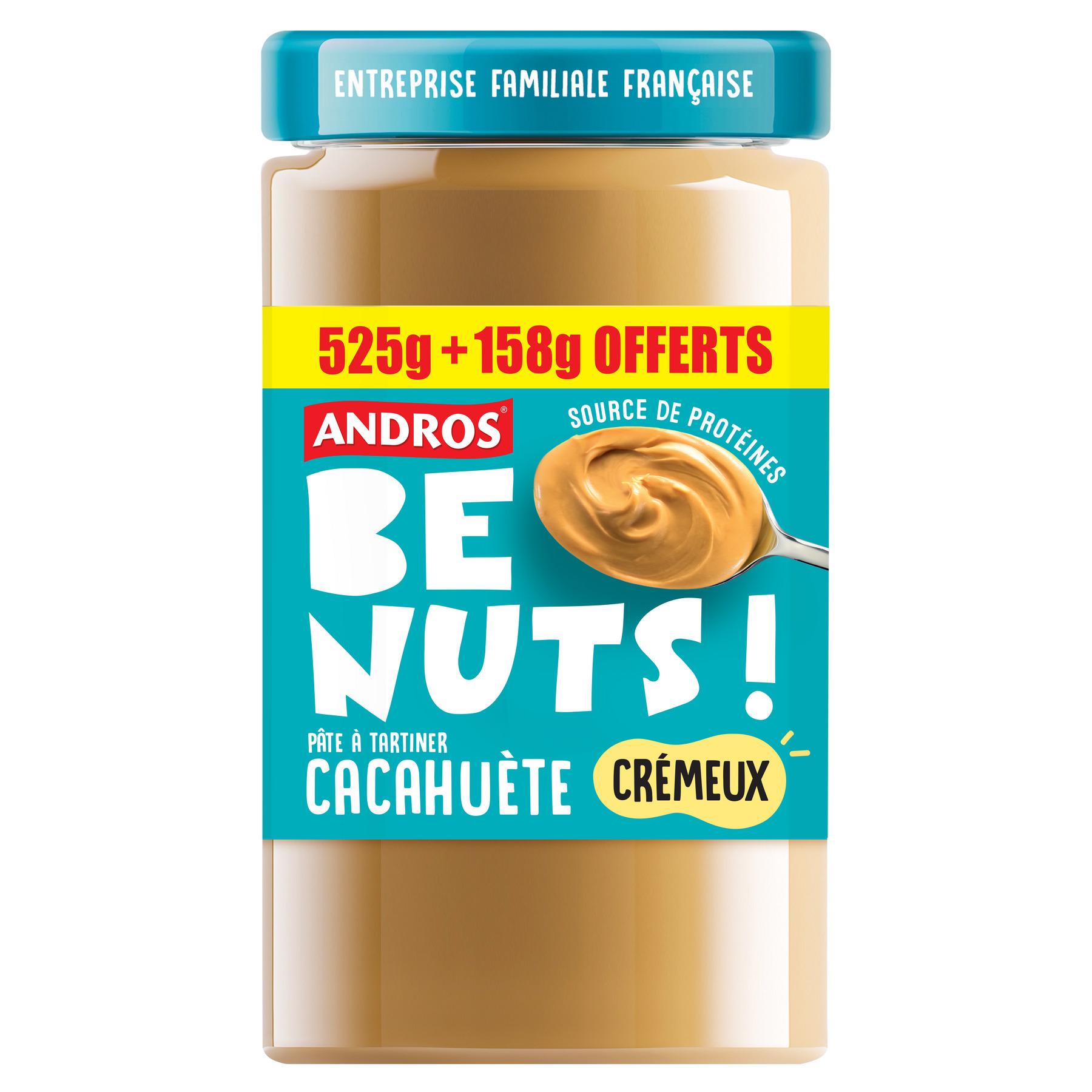 ANDROS Be Nuts pâte à tartiner à la cacahuète crémeuse 158g offerts 683g