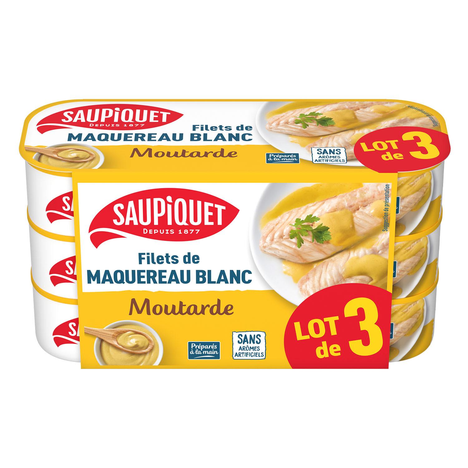 SAUPIQUET Filets de maquereau blanc sauced moutarde 3x169g