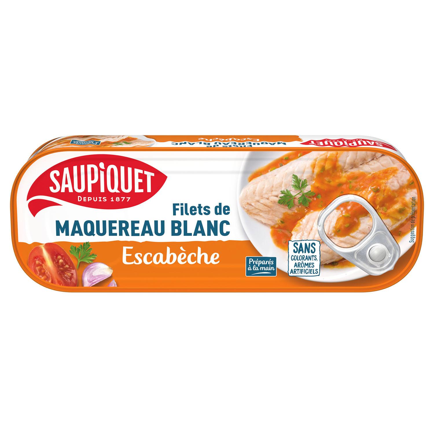 SAUPIQUET Filets de maquereau blanc sauce escabèche 169g