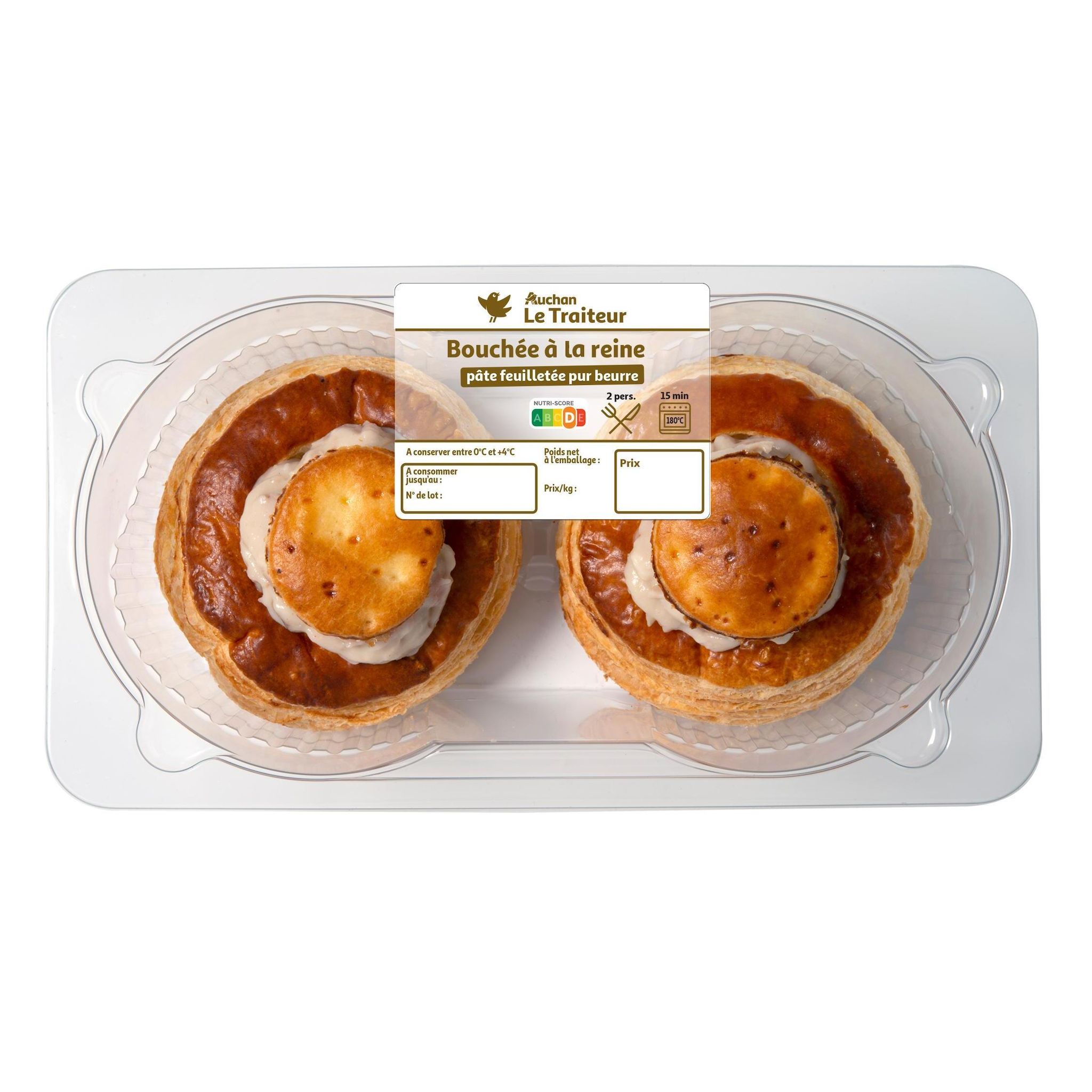 AUCHAN LE TRAITEUR Bouchée à la reine 2 pièces 300g