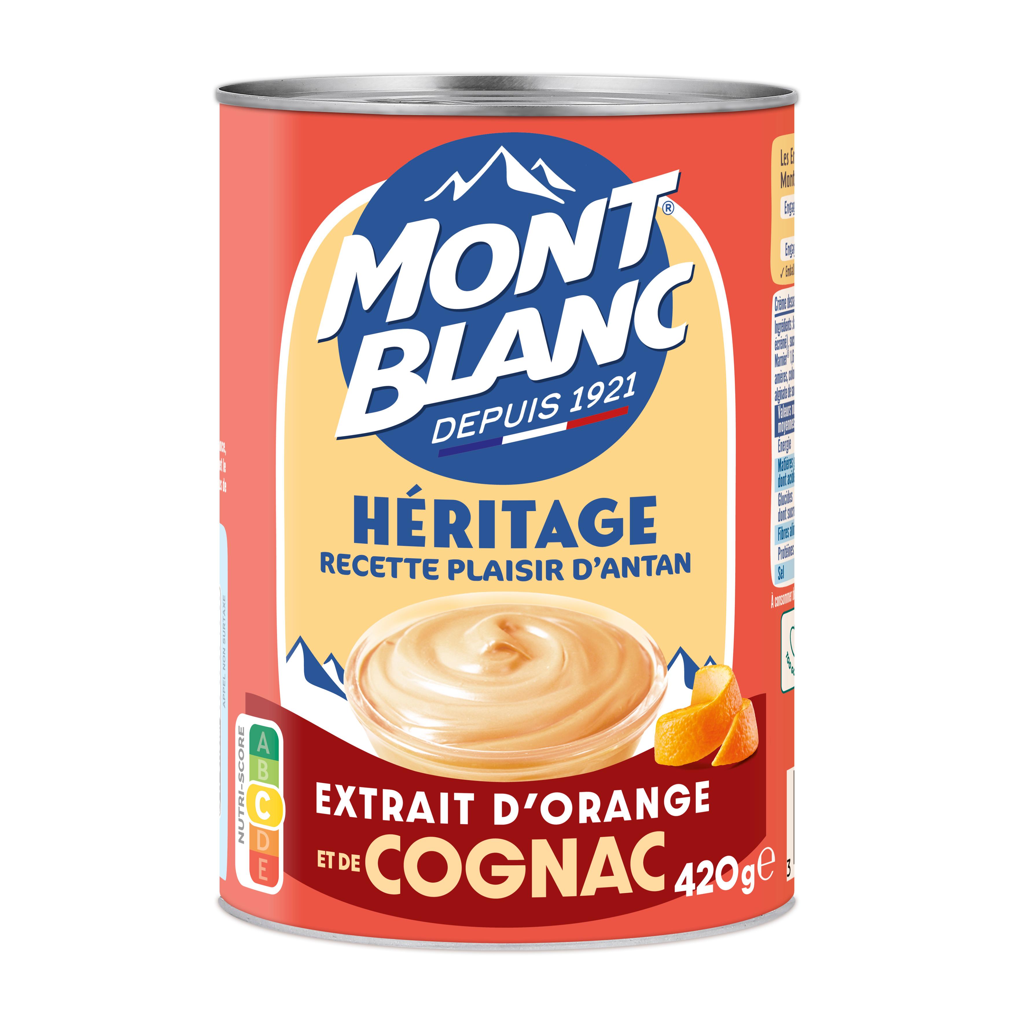 MONT BLANC Crème dessert à l'extrait d'orange et de cognac 420g