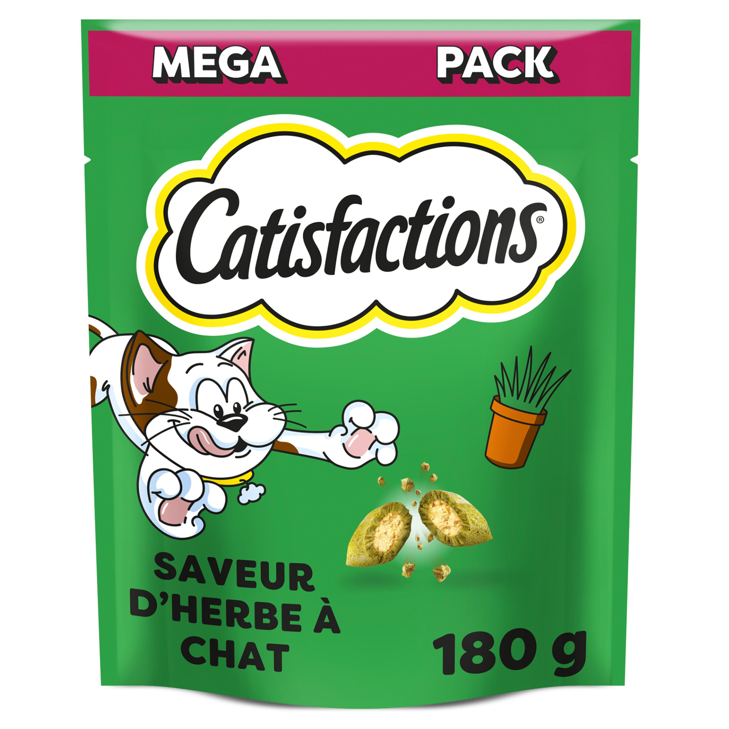 CATISFACTIONS Friandises herbe à chat pour chat adulte 180g