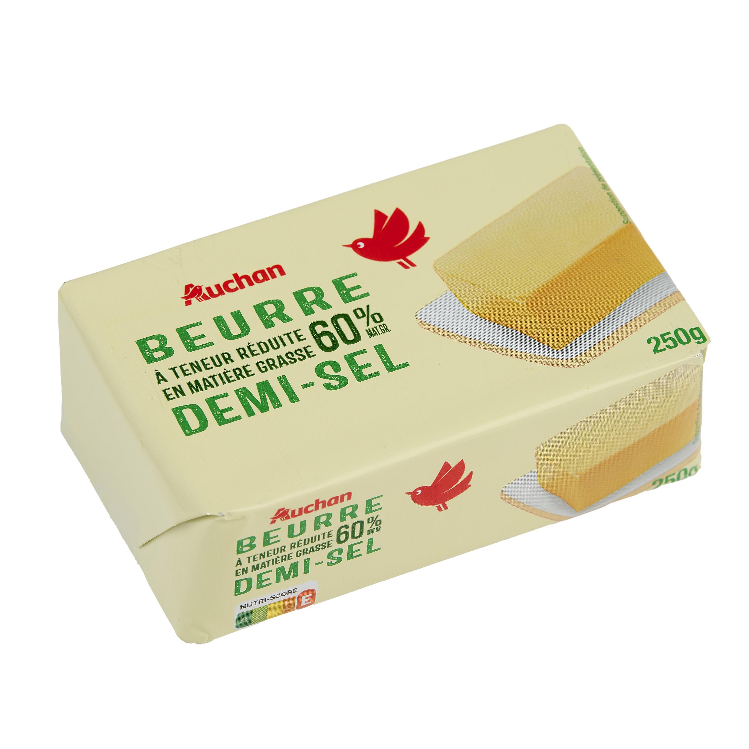 Voir la diapositive 3 : AUCHAN Beurre demi-sel 60%MG 250g