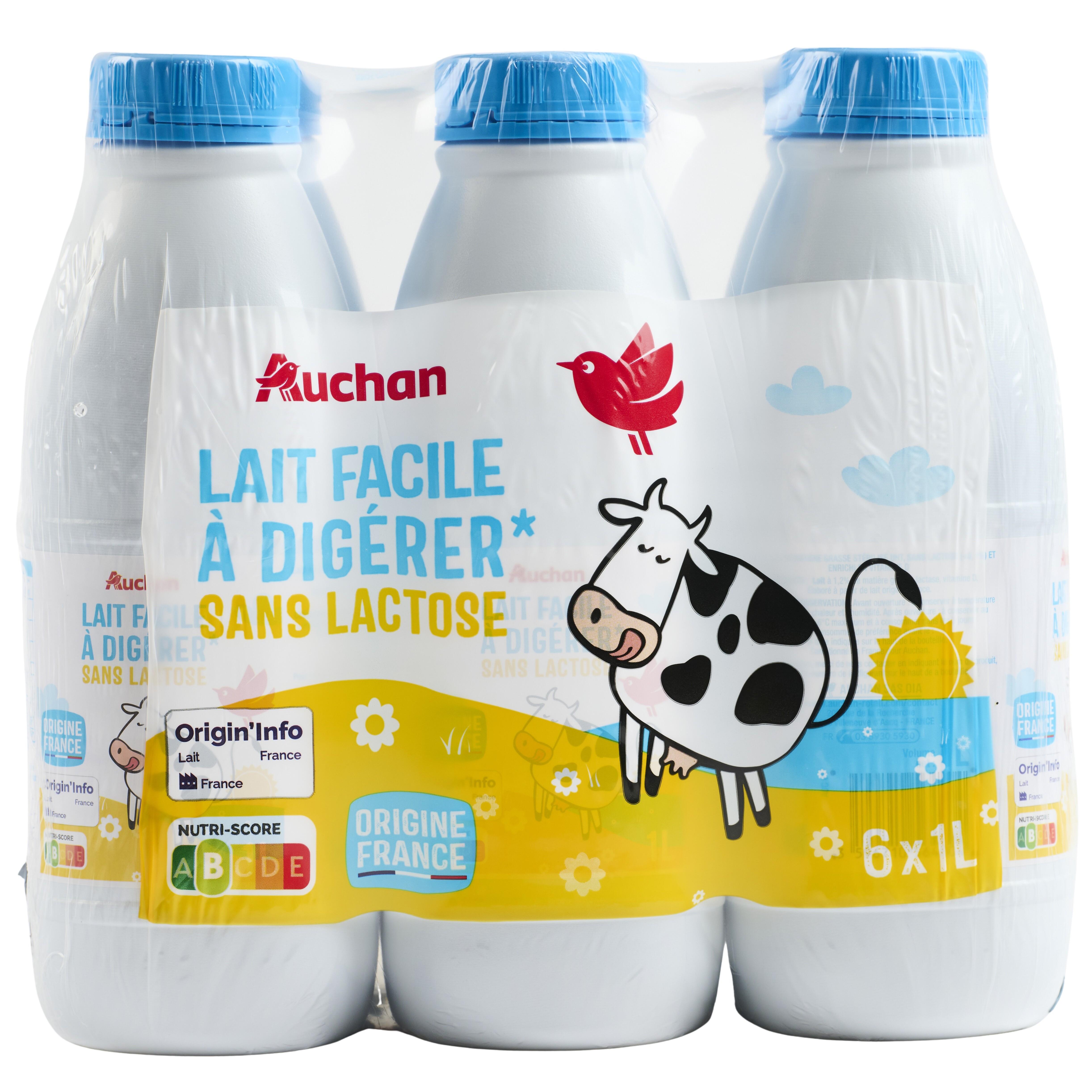 AUCHAN Lait sans lactose 6x1l