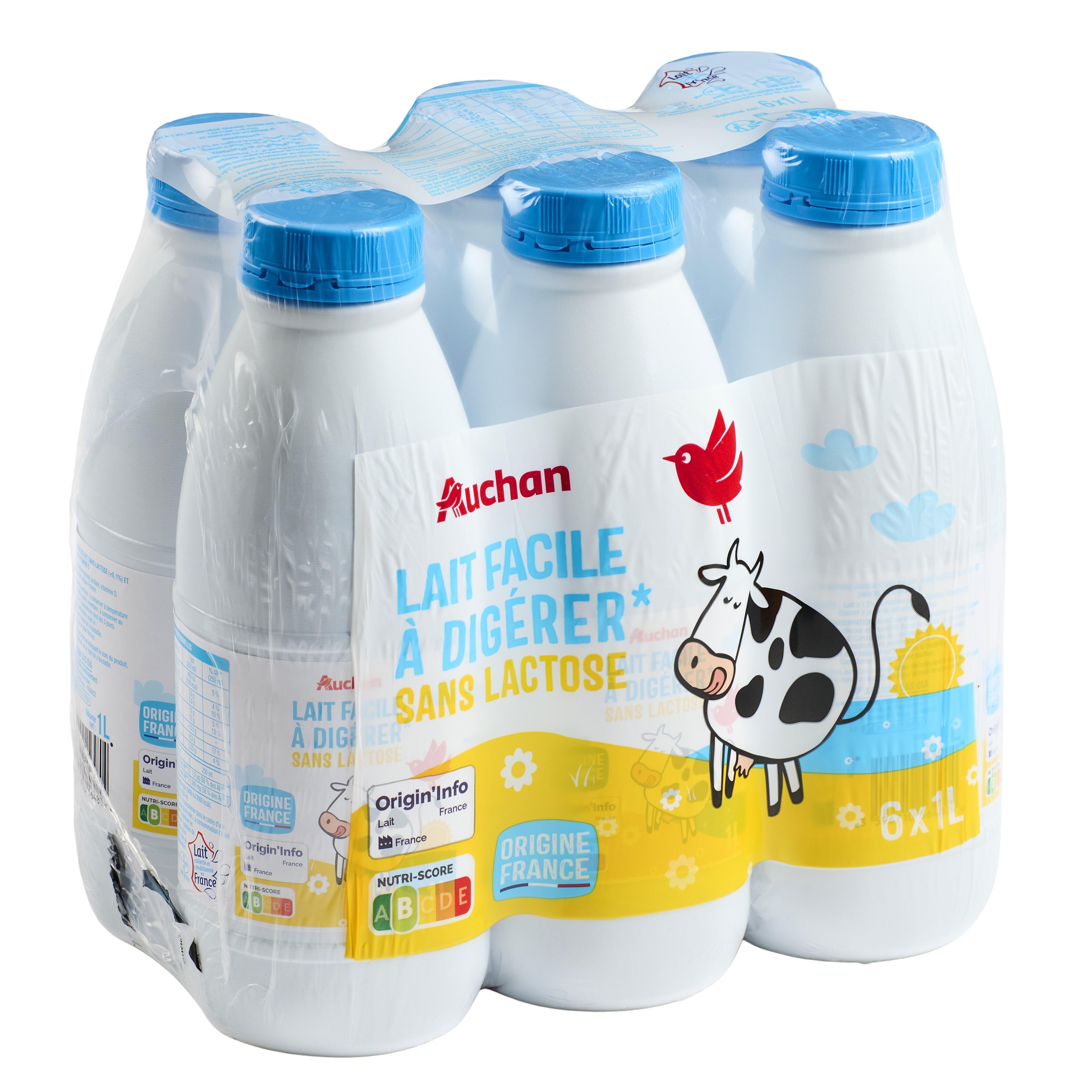 Voir la diapositive 2 : AUCHAN Lait sans lactose 6x1l