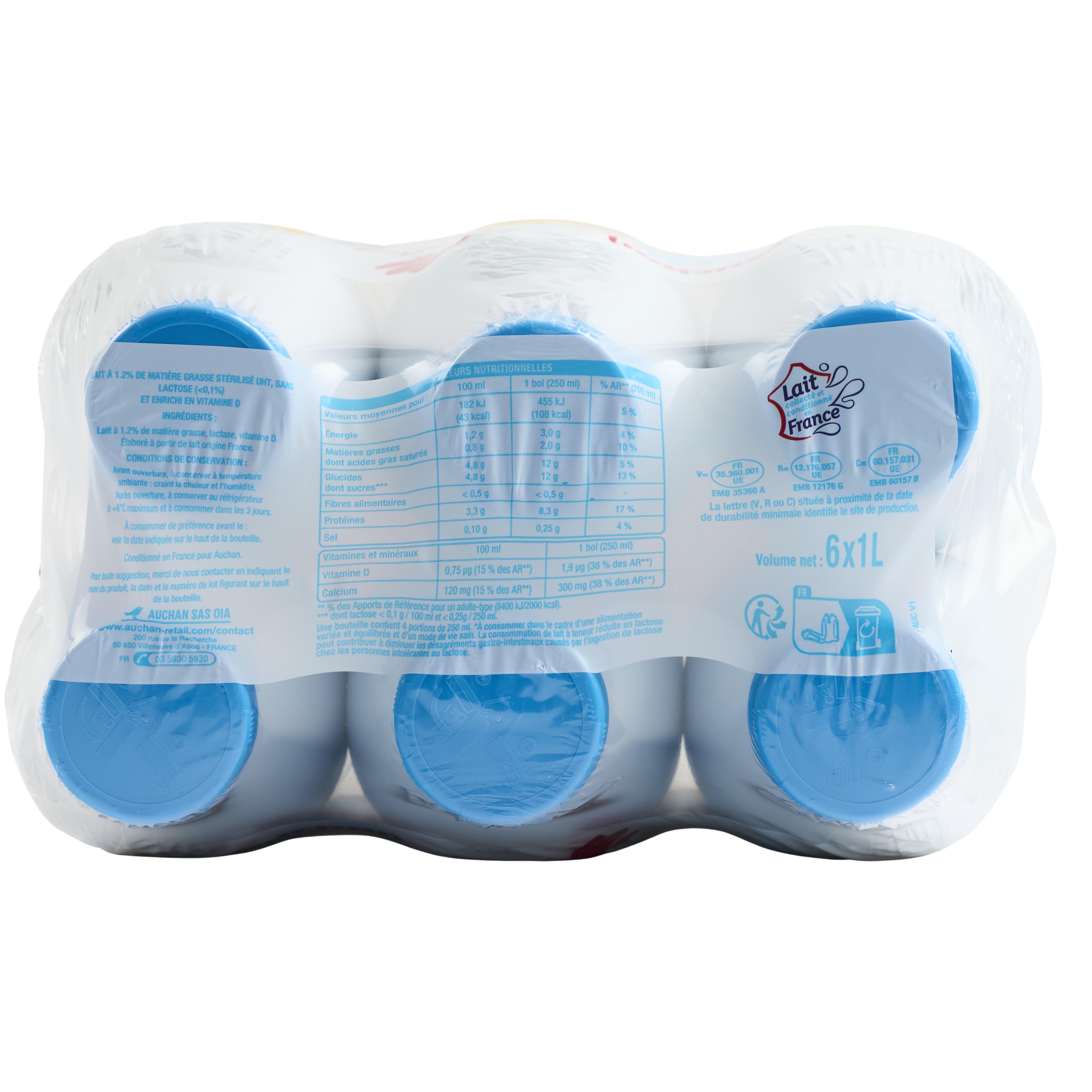 Voir la diapositive 3 : AUCHAN Lait sans lactose 6x1l