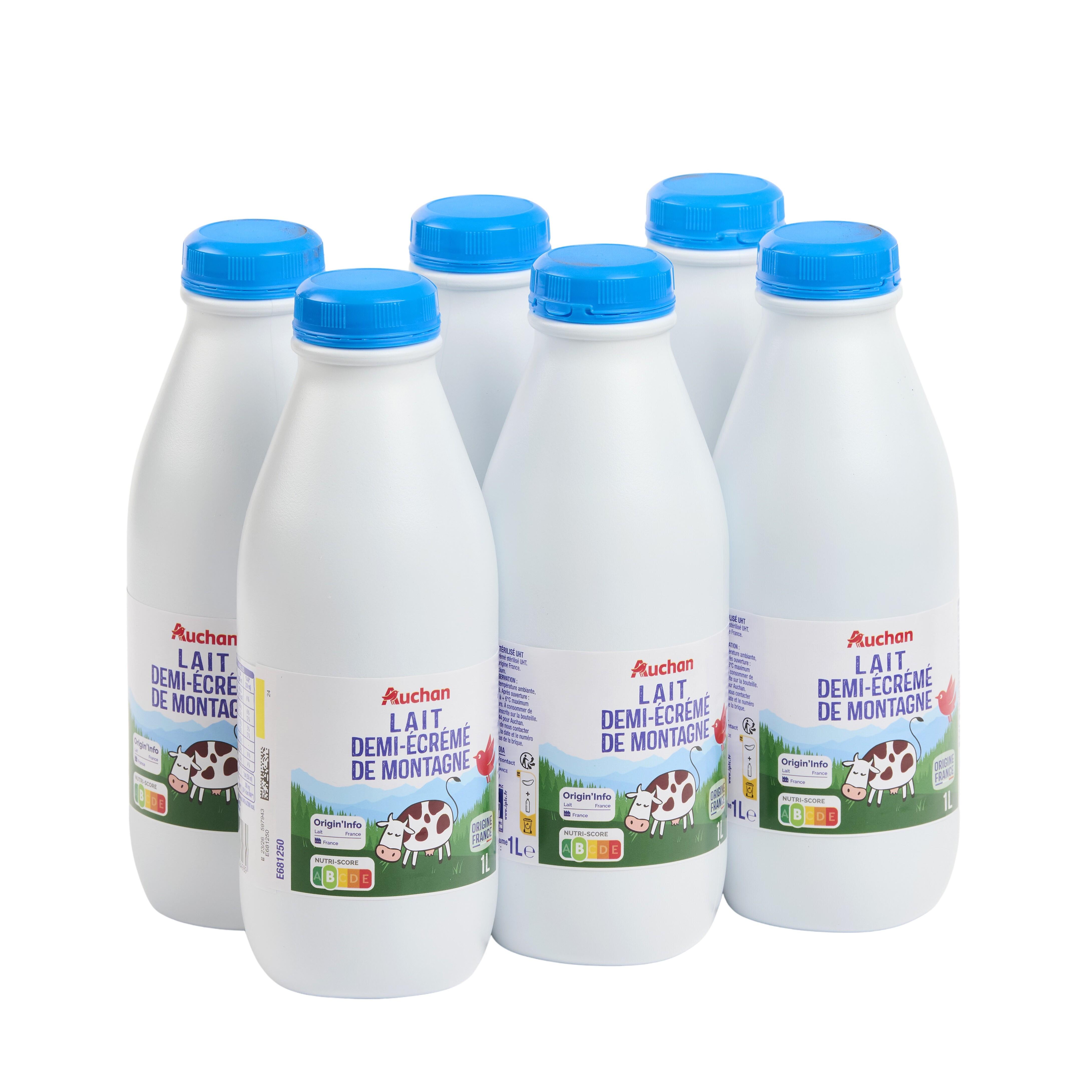 Voir la diapositive 3 : AUCHAN Lait demi-écrémé montagne 6x1l