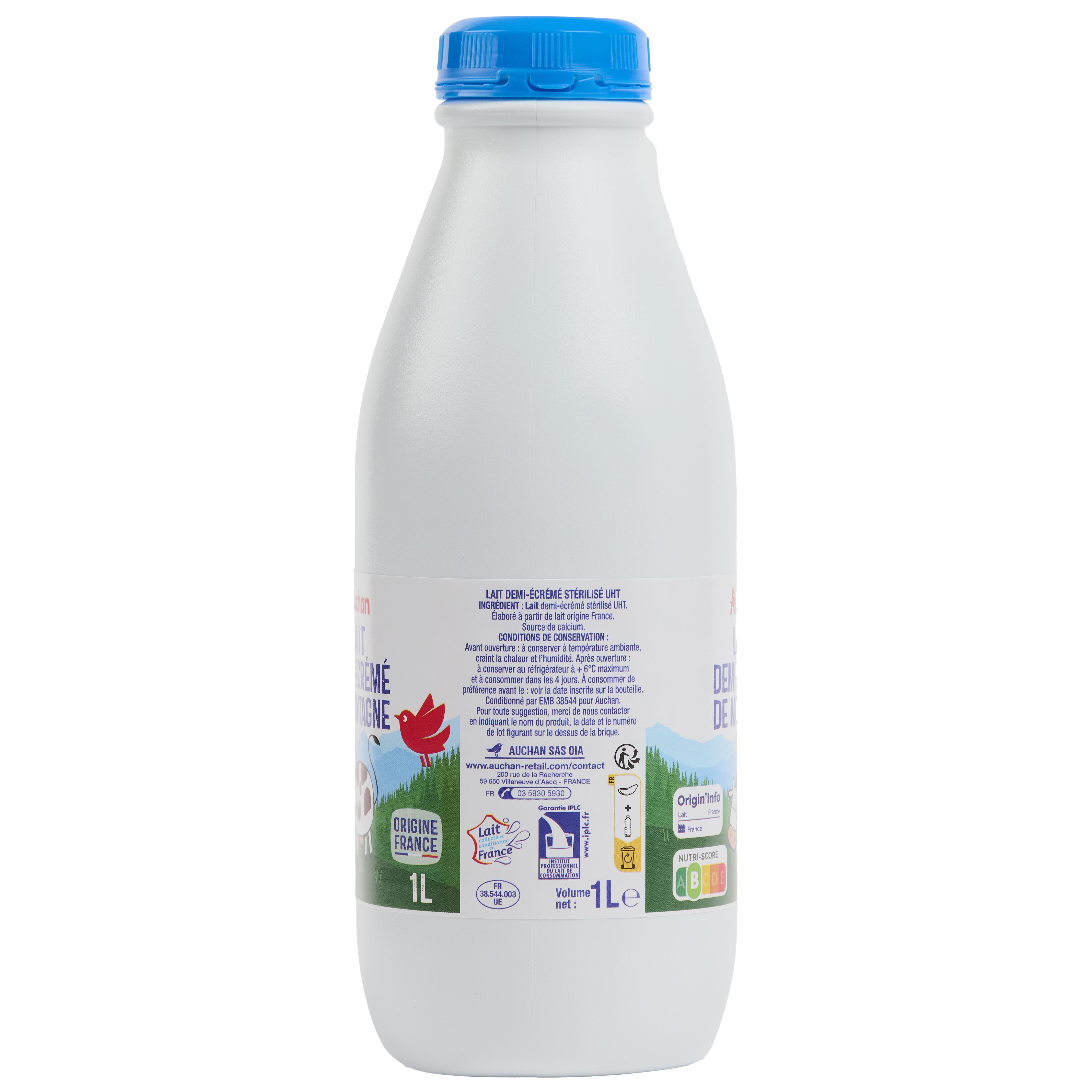 Voir la diapositive 4 : AUCHAN Lait demi-écrémé montagne 6x1l