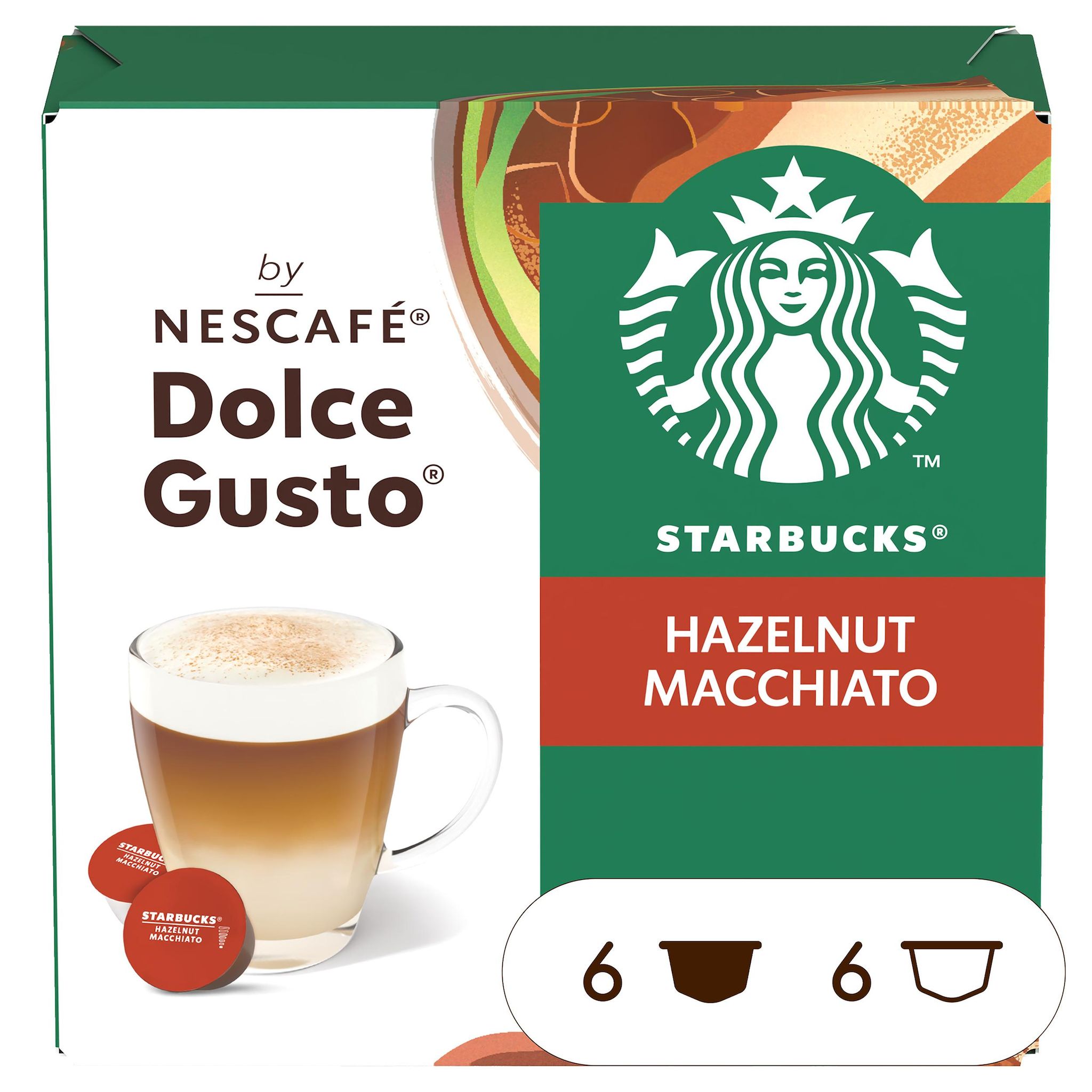 STARBUCKS Capsule de café macchiato noisette compatibles Dolce Gusto 2x6 capsules 123g
