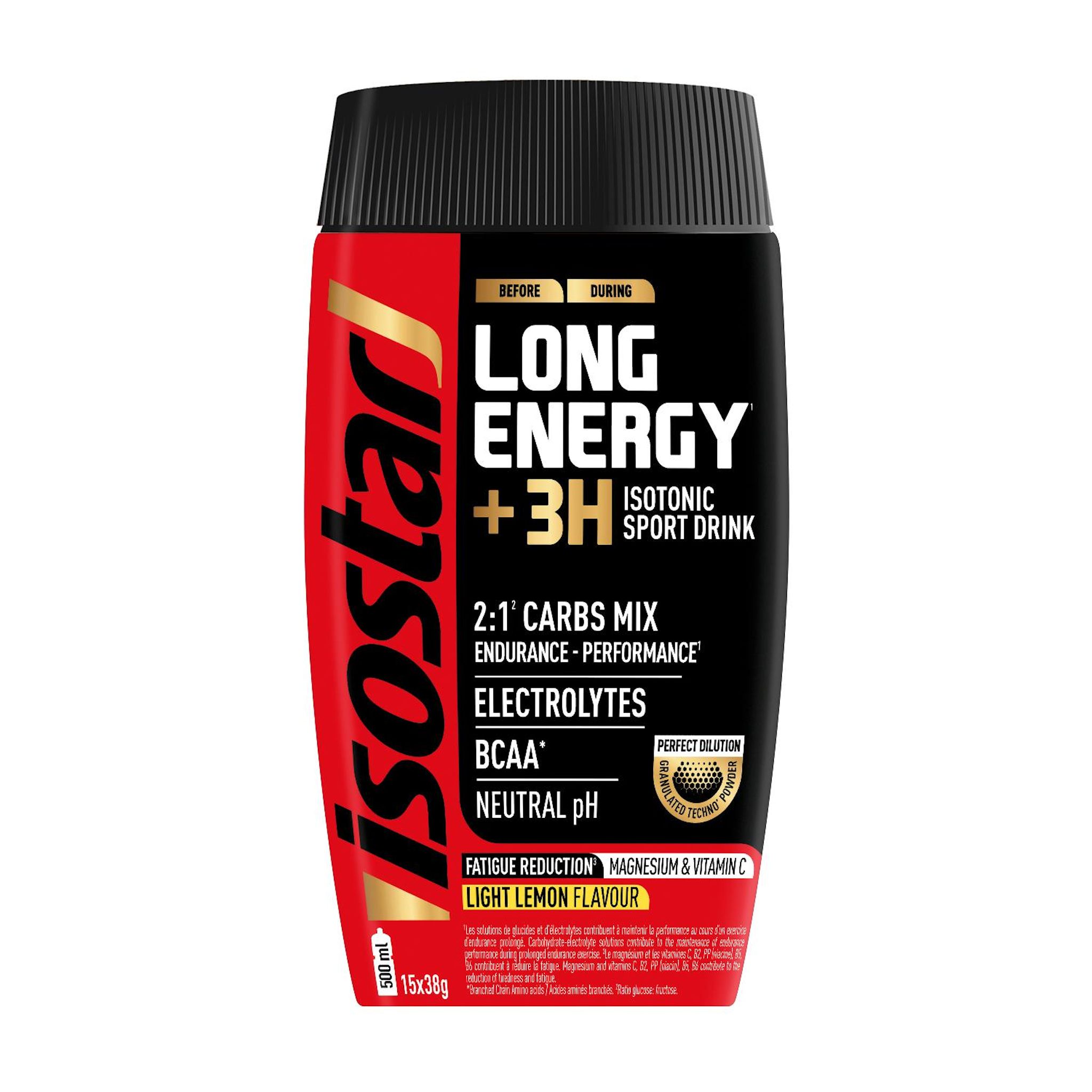 ISOSTAR Préparation en poudre Long Energy avec électrolytes et BCAA goût citron 570g
