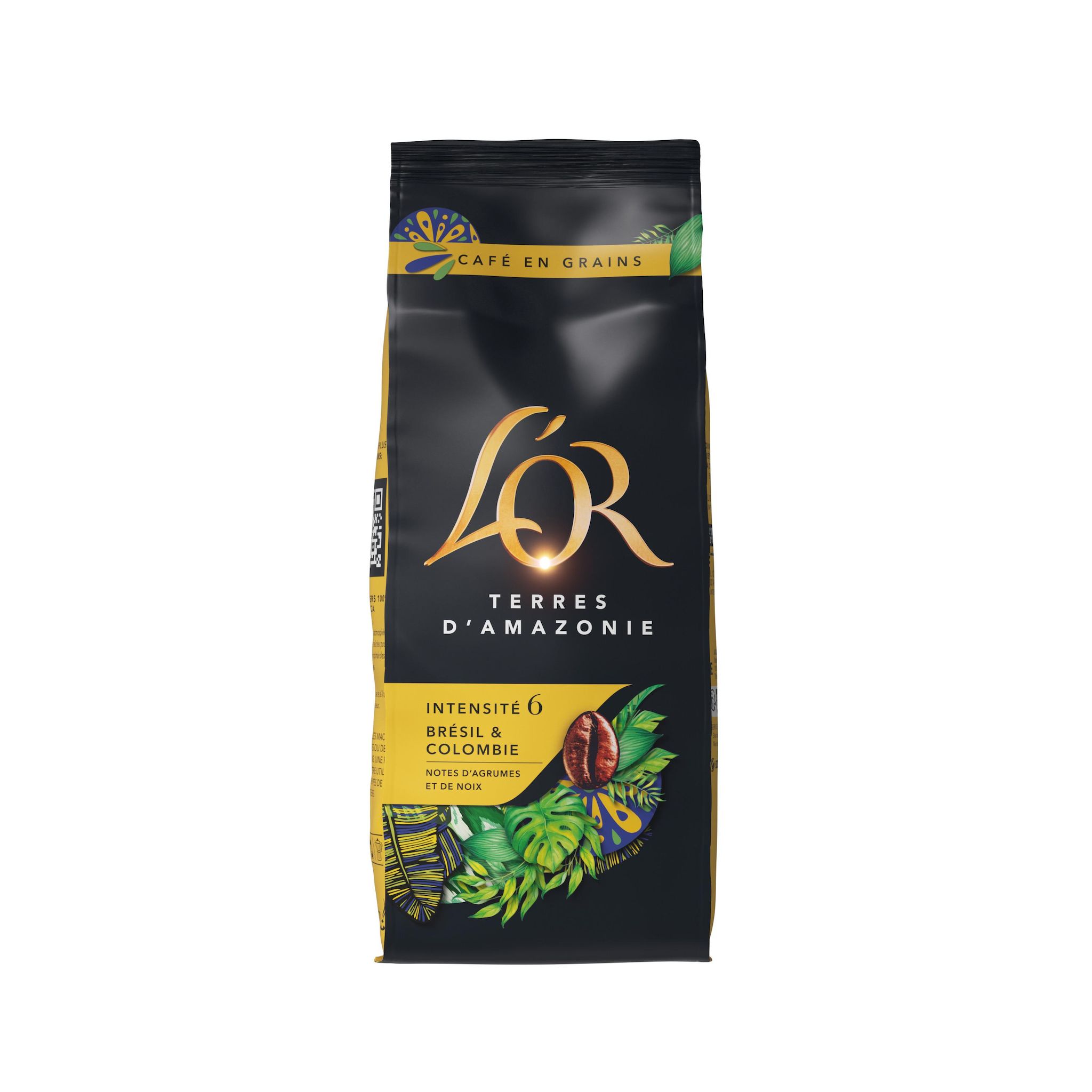 L'OR Café en grains Terres d'Amazonie aux notes d'agrumes et noix Intensité 6 500g