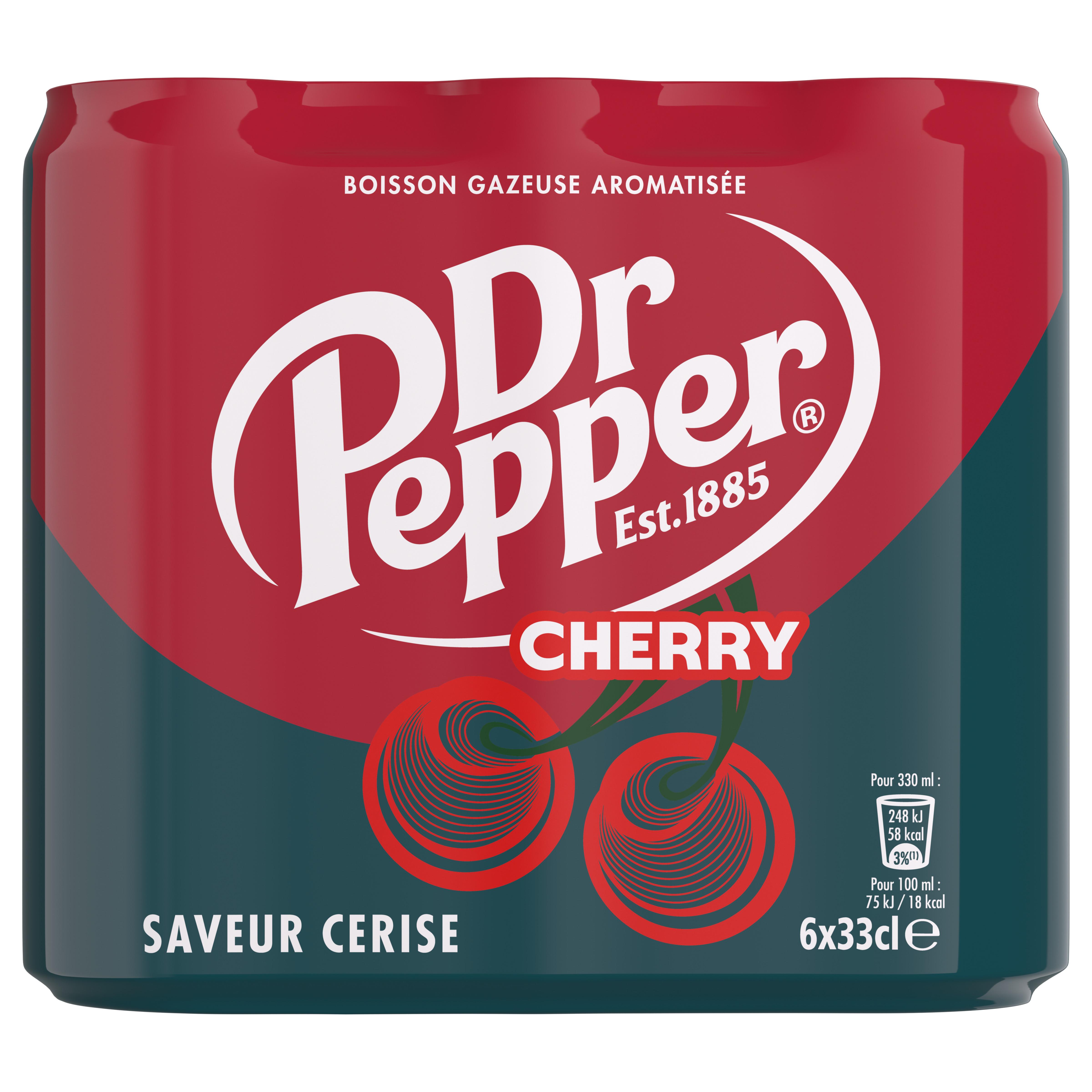Voir la diapositive 2 : DR PEPPER Boisson gazeuse saveur cerise boîtes 6x33cl