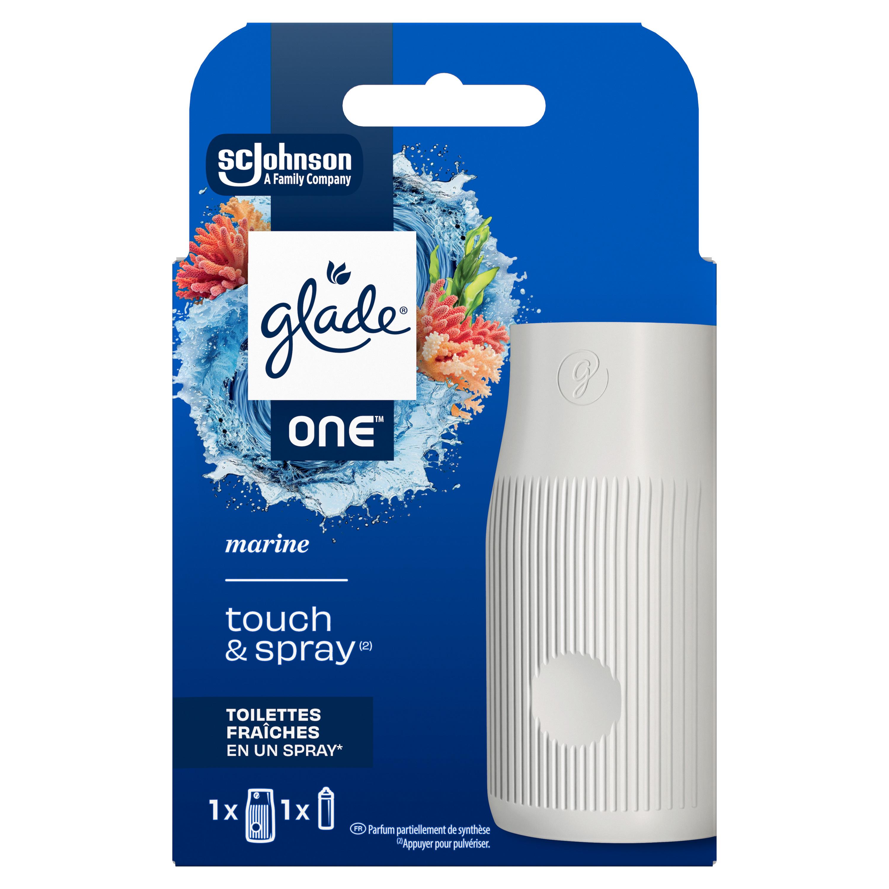 GLADE One Touch & Spray diffuseur désodorisant marine aux huiles essentielles 1 pièce