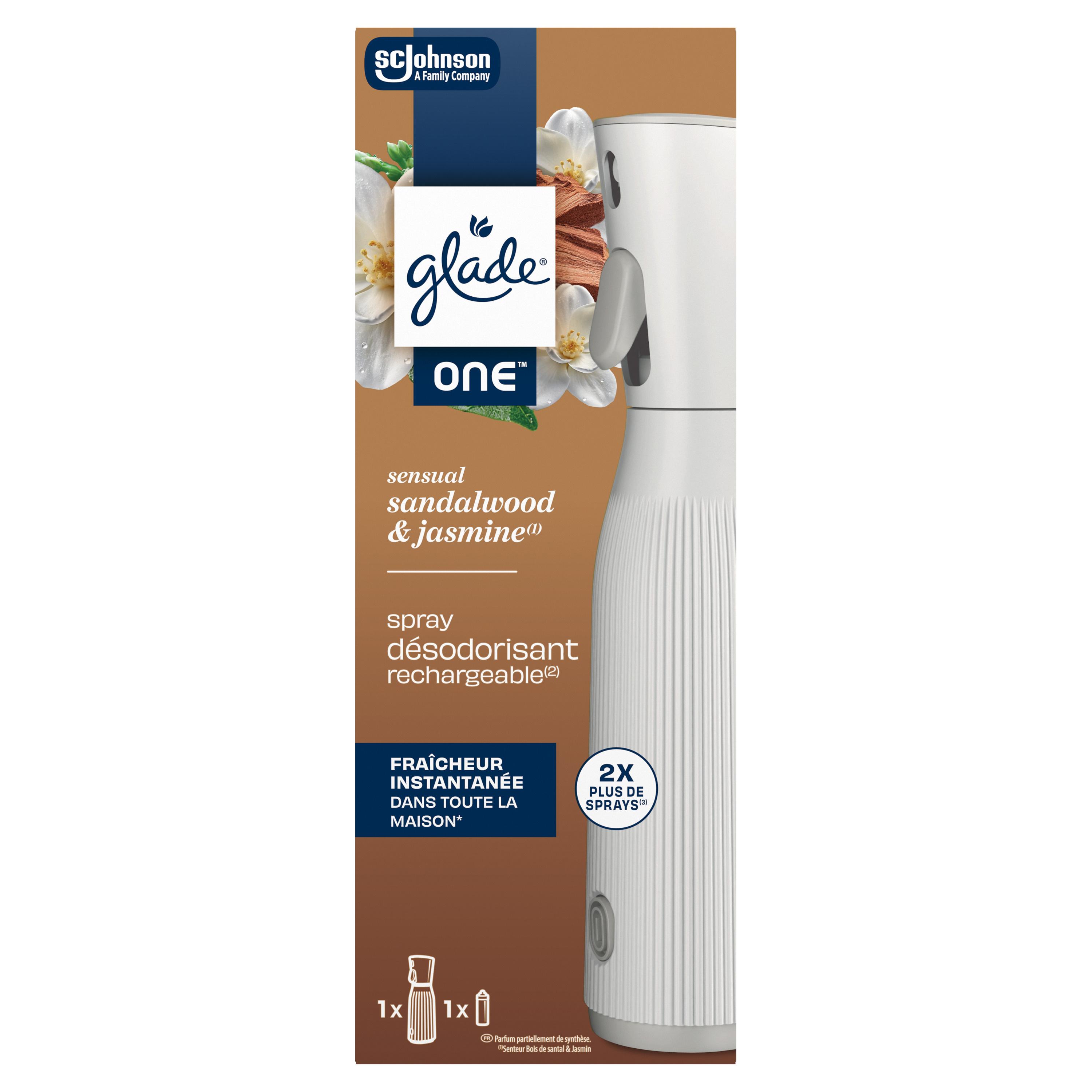 GLADE One Spray diffuseur désodorisant infusé aux huiles essentielles Sensual Sandalwood & Jasmine 1 pièce