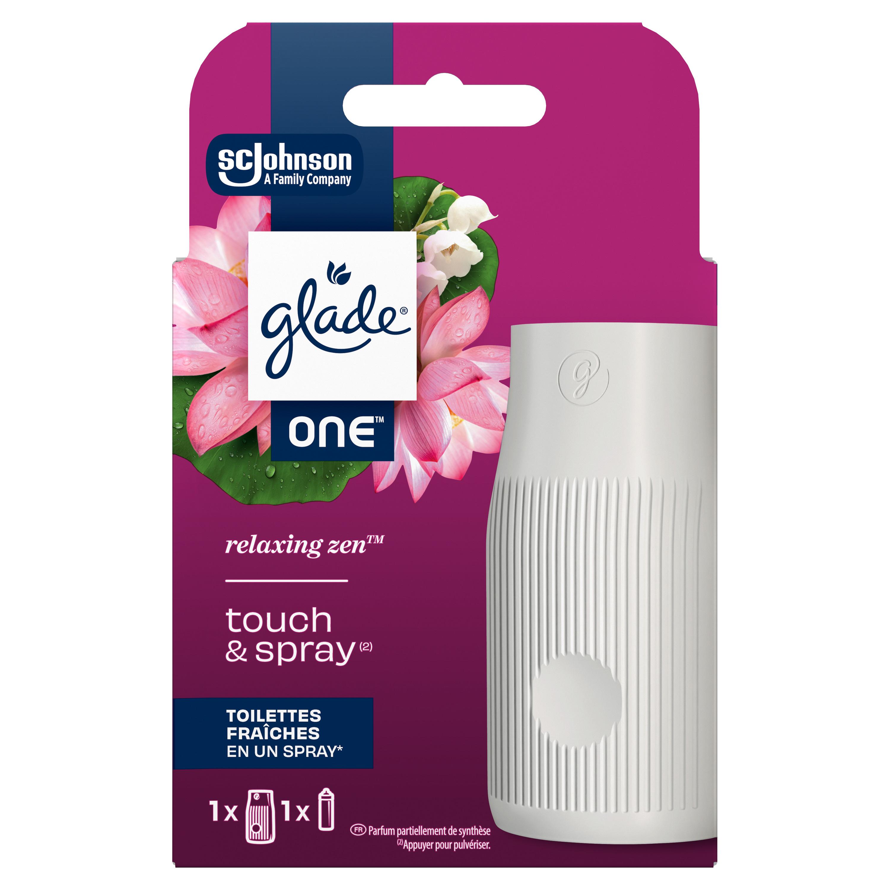 GLADE One Touch & Spray diffuseur désodorisant Relaxing Zen huiles essentielles 1 pièce