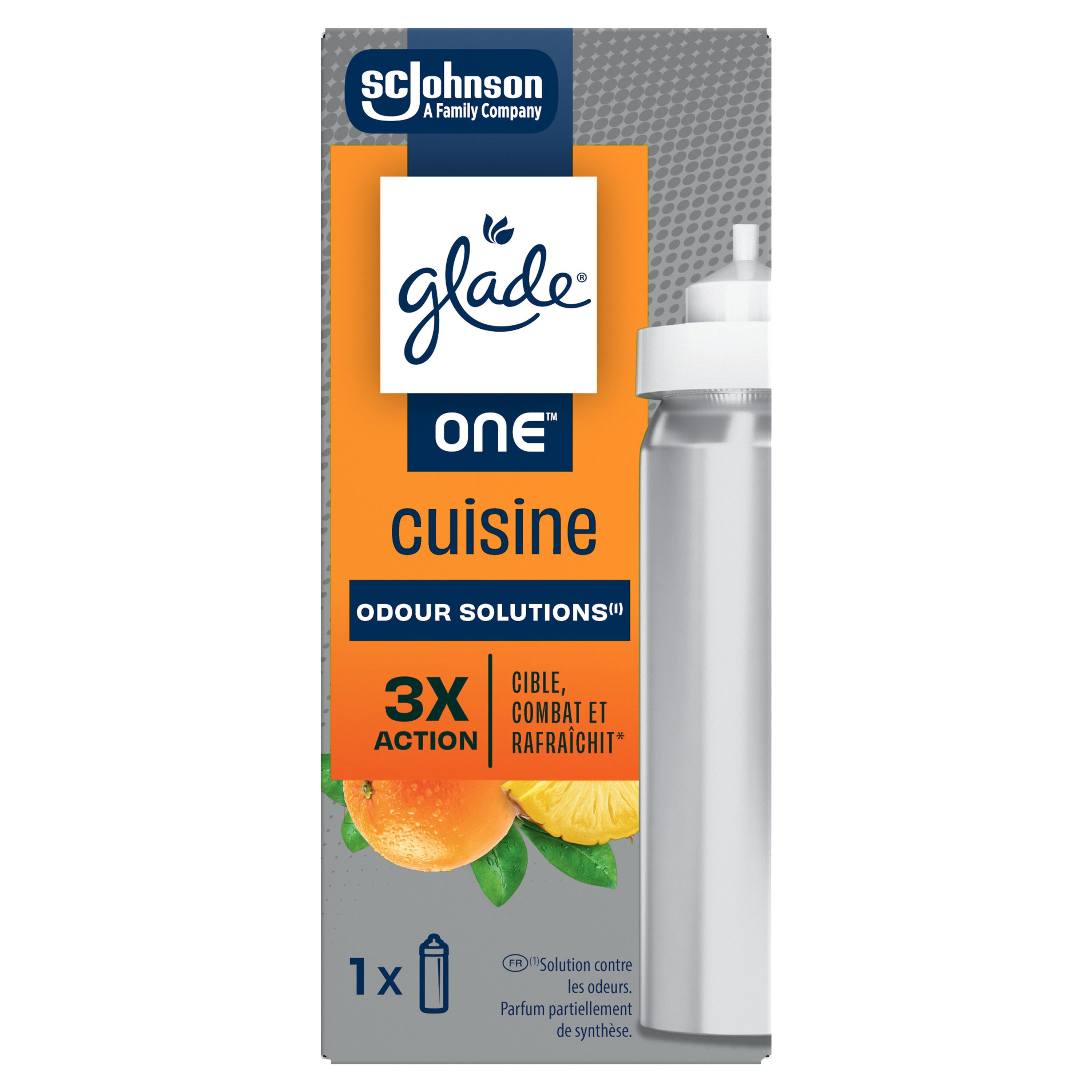 GLADE One recharge désodorisant neutralisateur d'odeur cuisine huiles essentielles x1 1 recharge