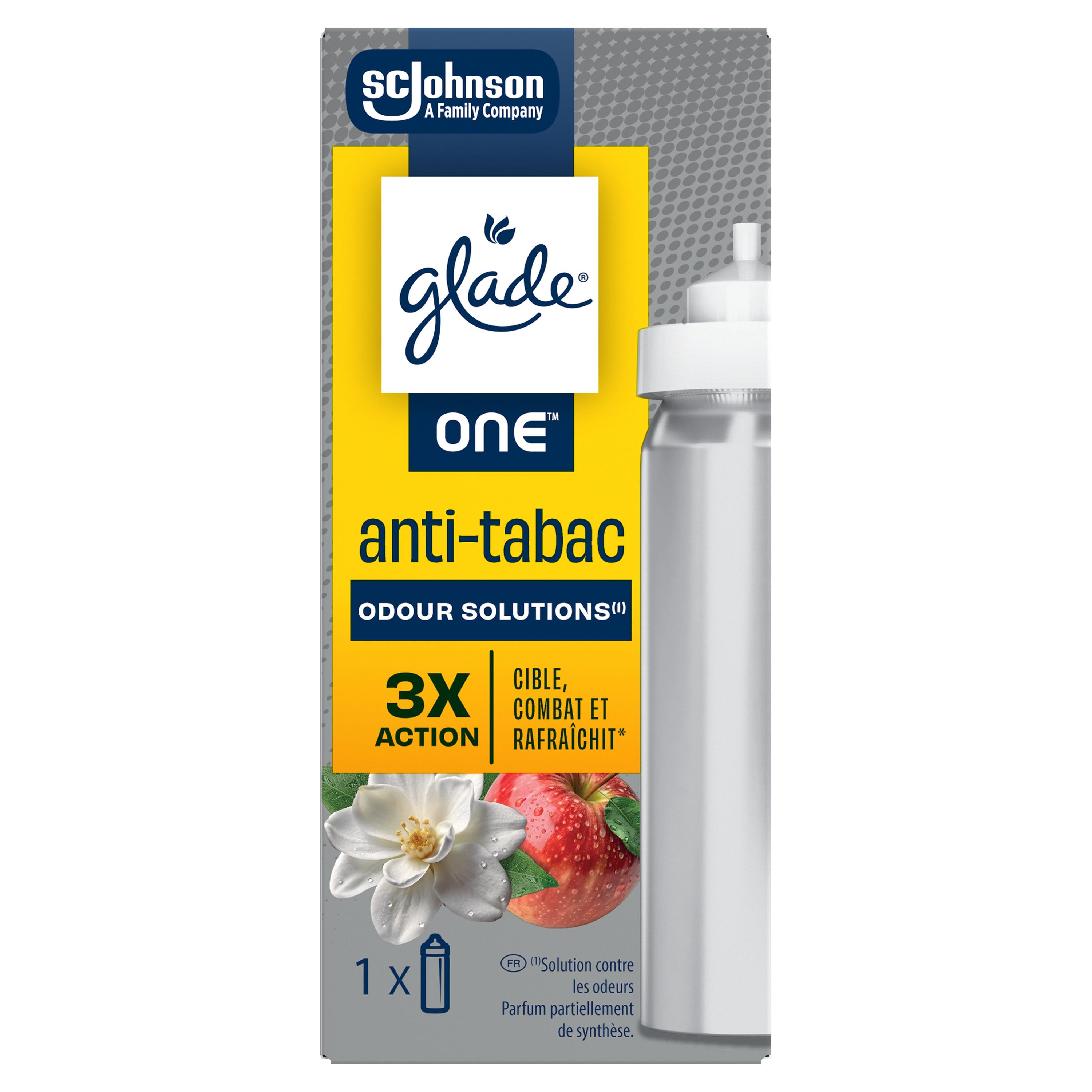 GLADE Recharge désodorisant neutralisateur d'odeur anti-tabac cuisine huiles essentielles 10ml