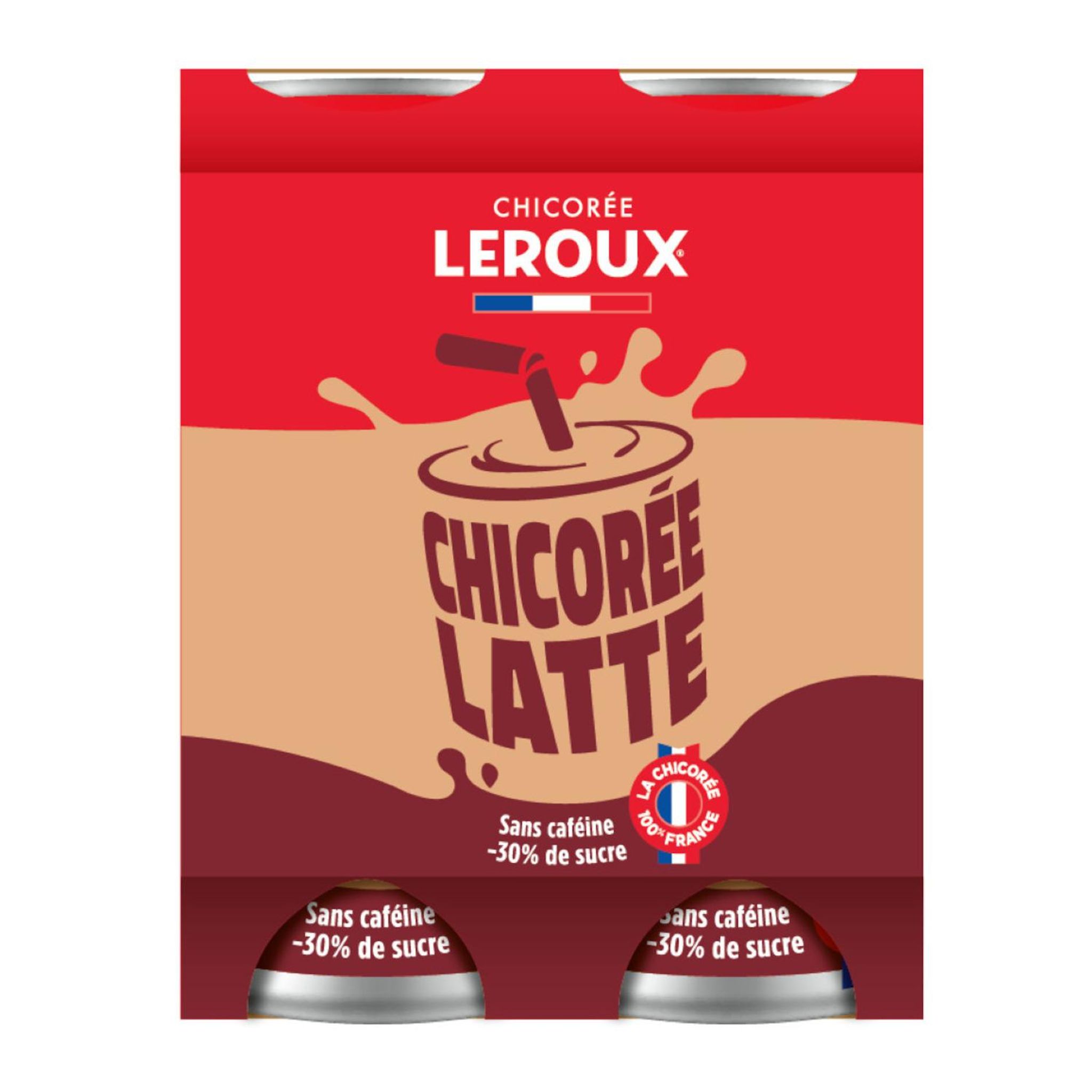 LEROUX Boisson végétale chicorée latte -30% de sucre 4x25cl